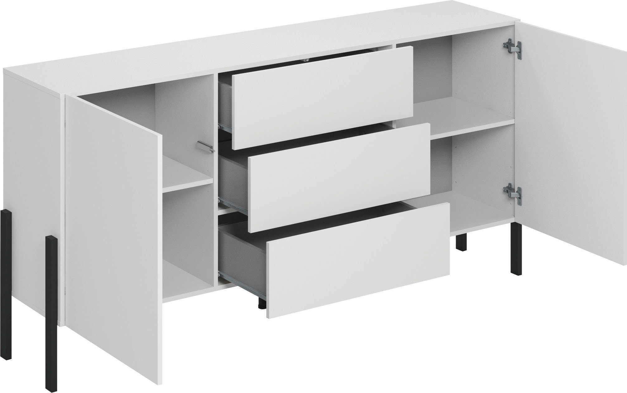 INOSIGN Dressoir Jukon, breedte 150 of 180 cm, moderne grepless commode