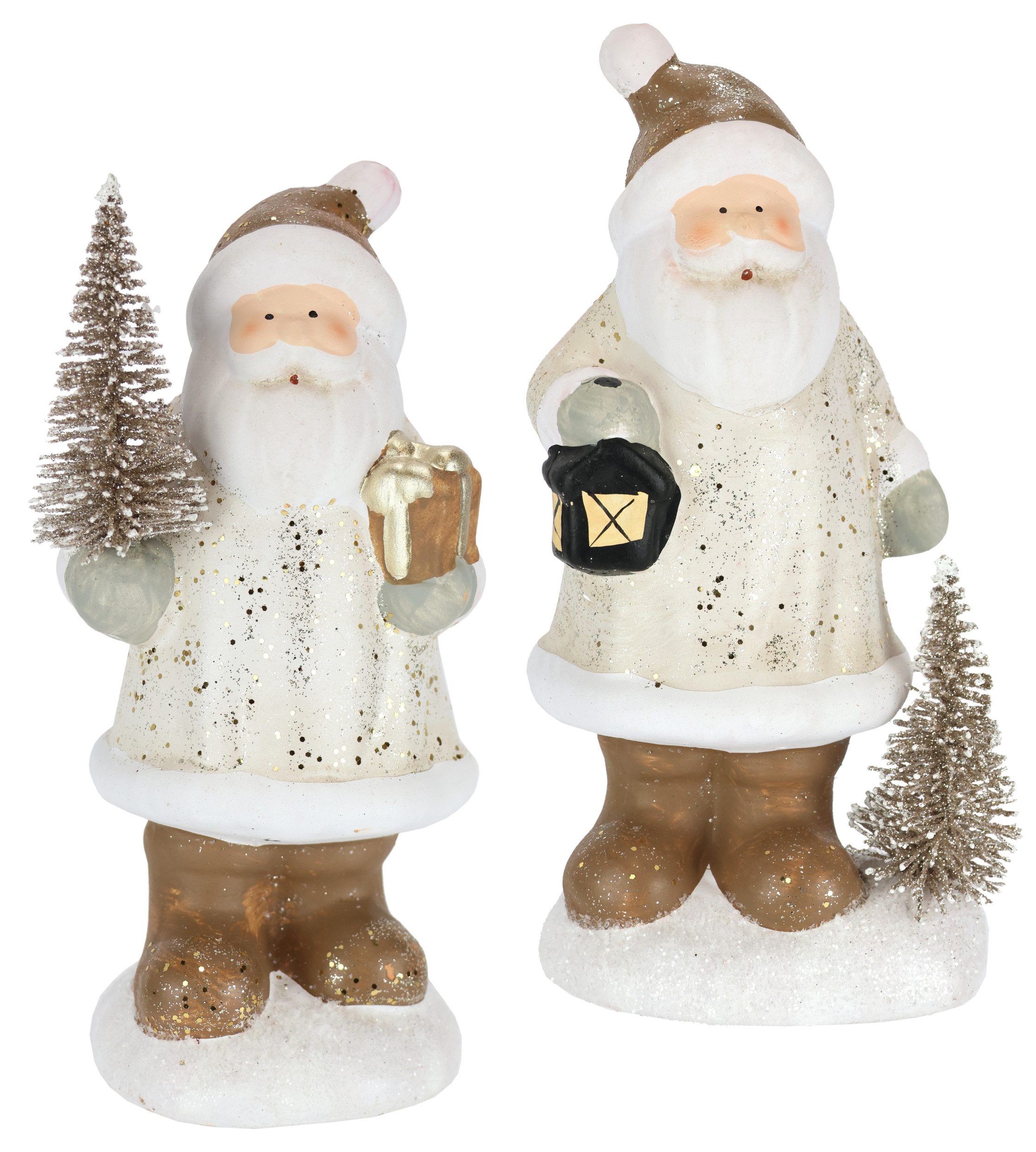 I.GE.A. Decoratief figuur Nikolaus aus Keramik, 2er Set (2 stuks)