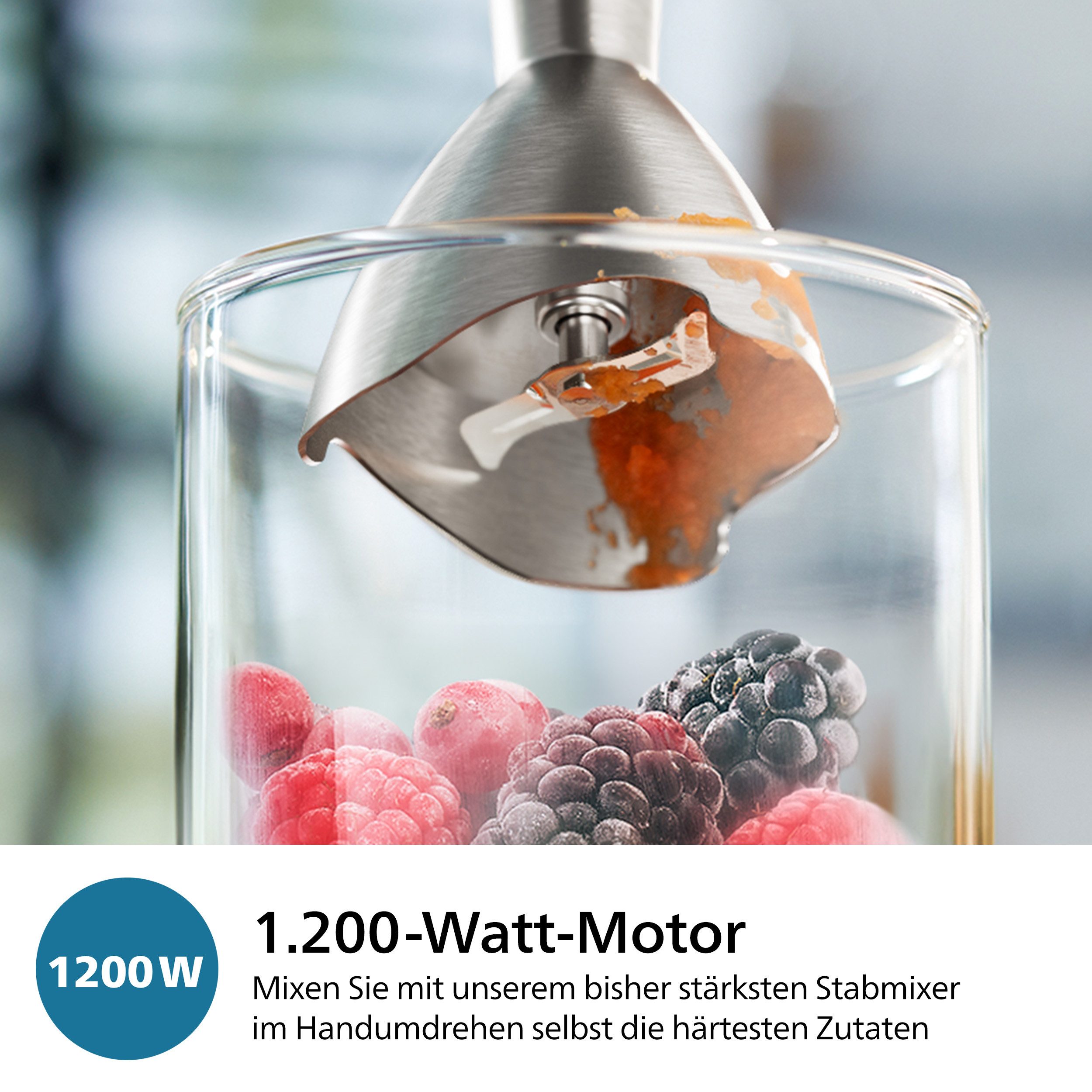 Philips Staafmixer HR2682/00 5000 Series, met ProMix-technologie Beker en garde-opzetstuk, roestvrij staal/zwart
