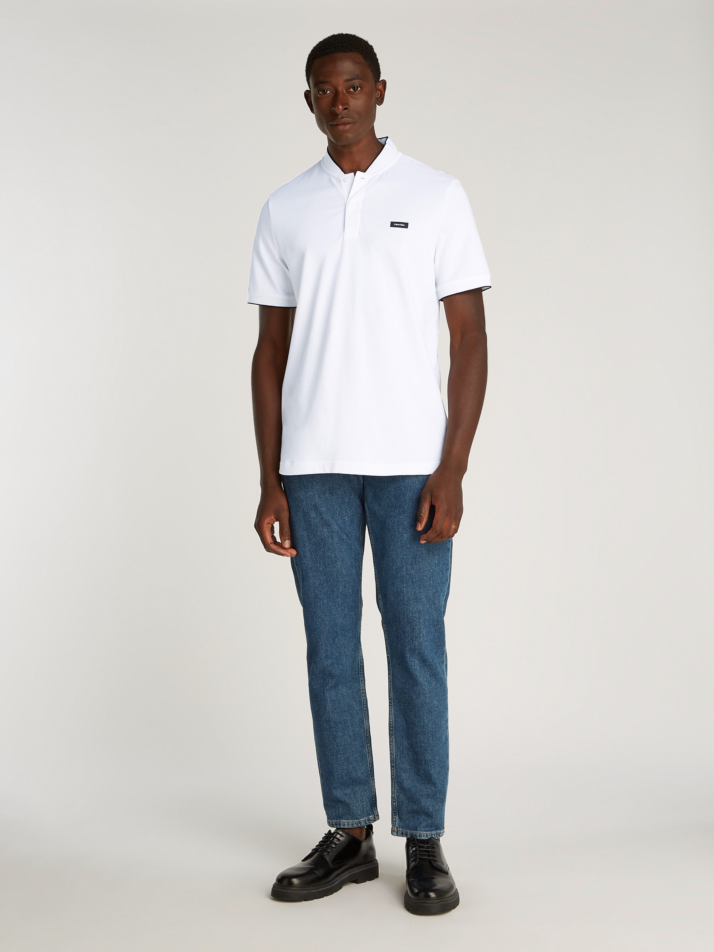 Calvin Klein Poloshirt STRETCH PIQUE STAND COLLAR POLO