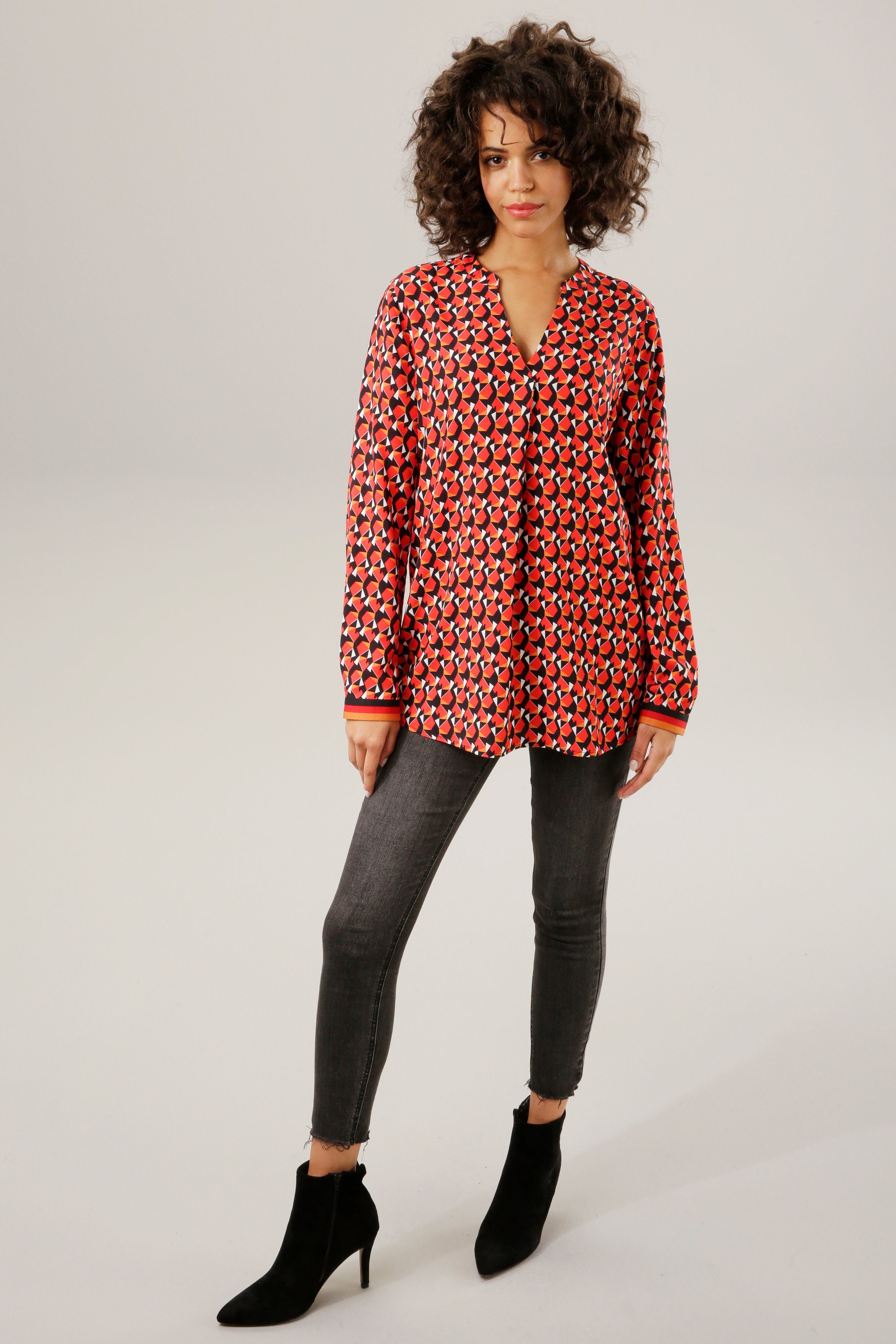 Aniston CASUAL Blouse zonder sluiting met kleurrijke, grafische print