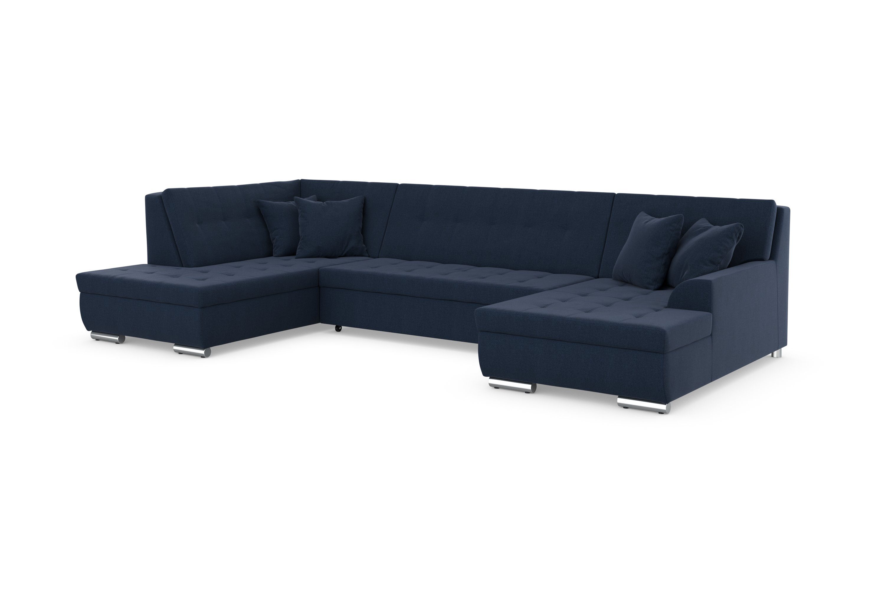 DOMO collection Zithoek Treviso inclusief sierkussen, moderne stiksels, XXL: B/D/H: 364/201/83 cm naar keuze met slaapfunctie, in vele soorten bekleding ook in cord u-model