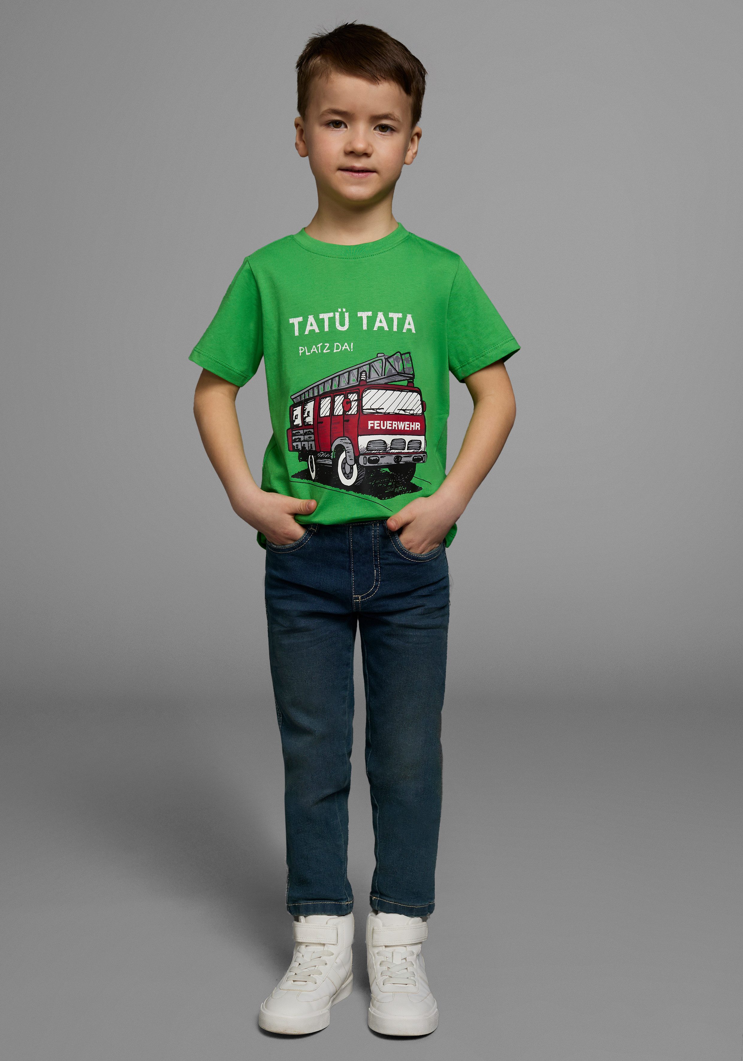 KIDSWORLD T-shirt Brandweer-print: PLAATS DA Korte mouwen, basic gesneden, met coole statements