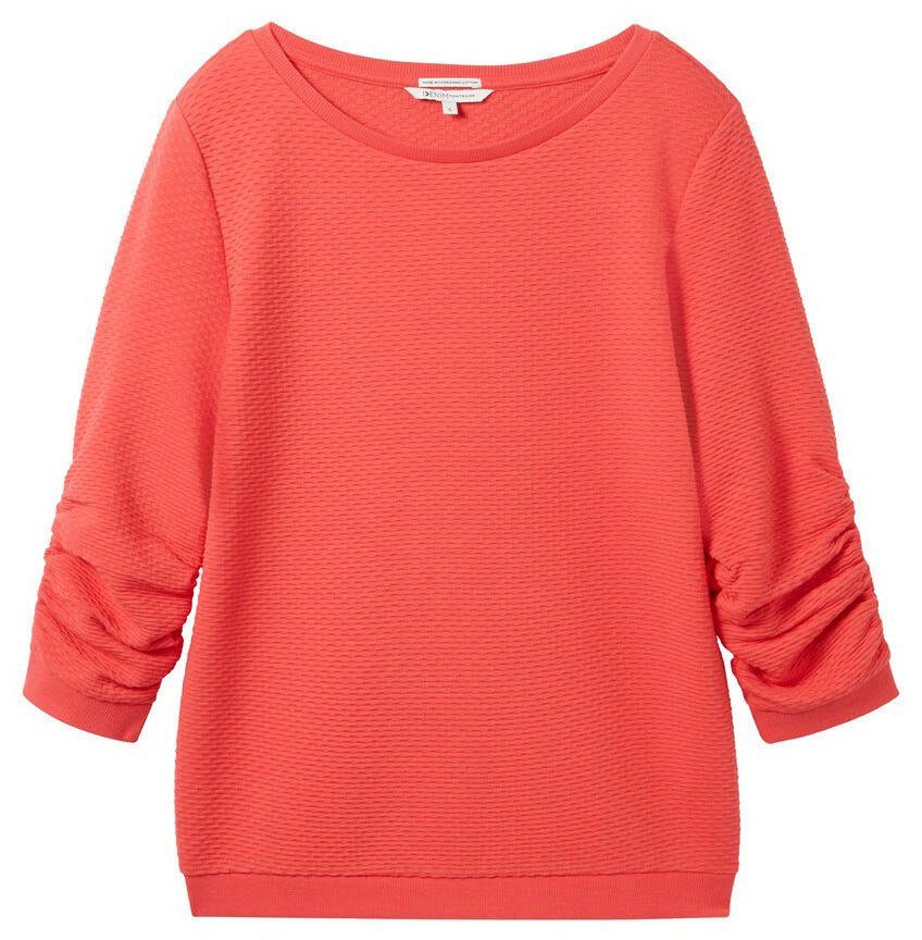 Tom Tailor Denim Sweatshirt met heel bijzonder oppervlak van het materiaal