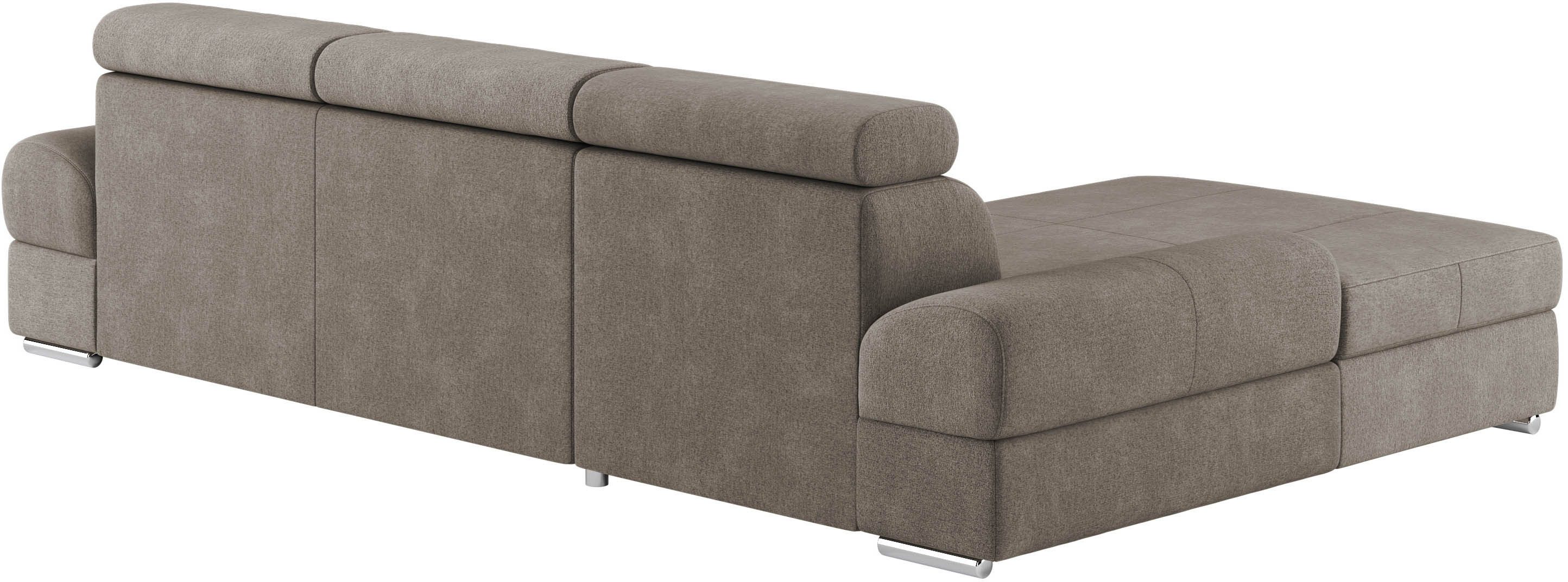 sit&more Hoekbank Broadway L-vorm met verstelbare hoofdsteun, naar keuze met slaapfunctie