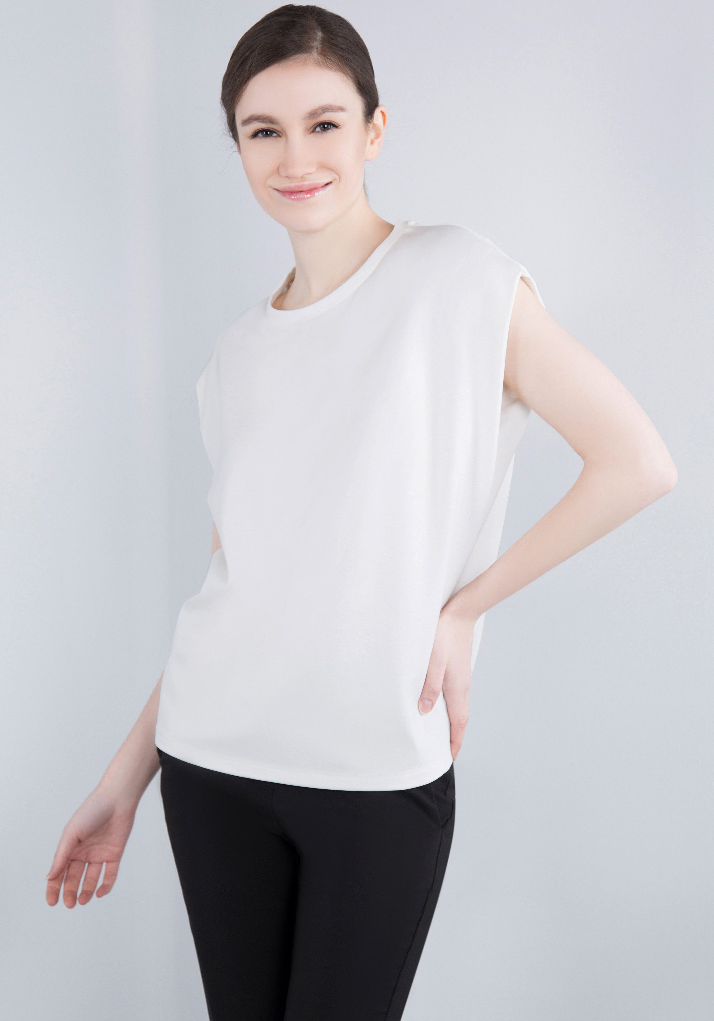 IMPERIAL T-shirt Mouwloos "Punto Milano" shirt met omgeslagen armsgaten