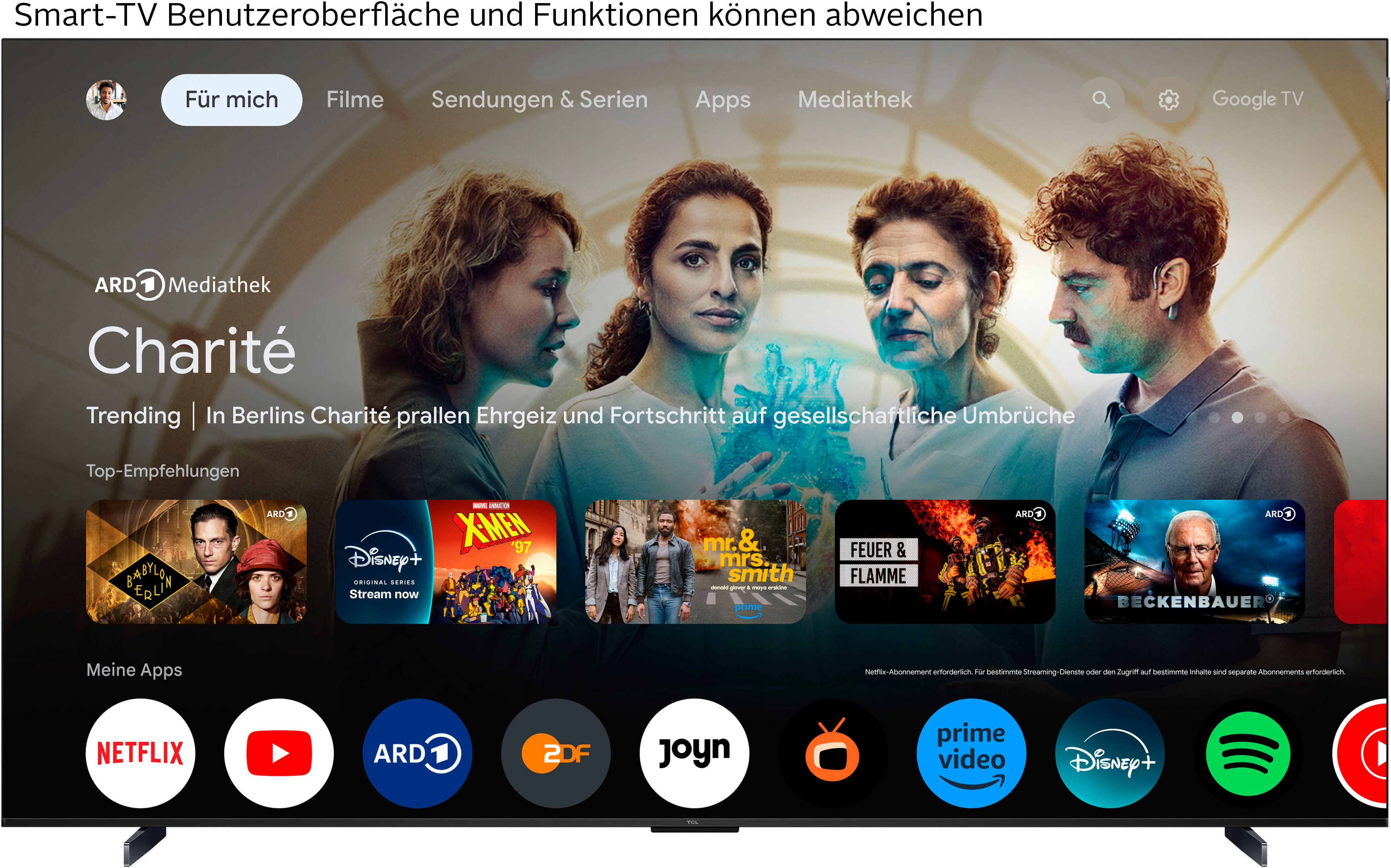 TCL QLED-TV 98C61BX7, 248 cm / 98", 4K Ultra HD, Google TV