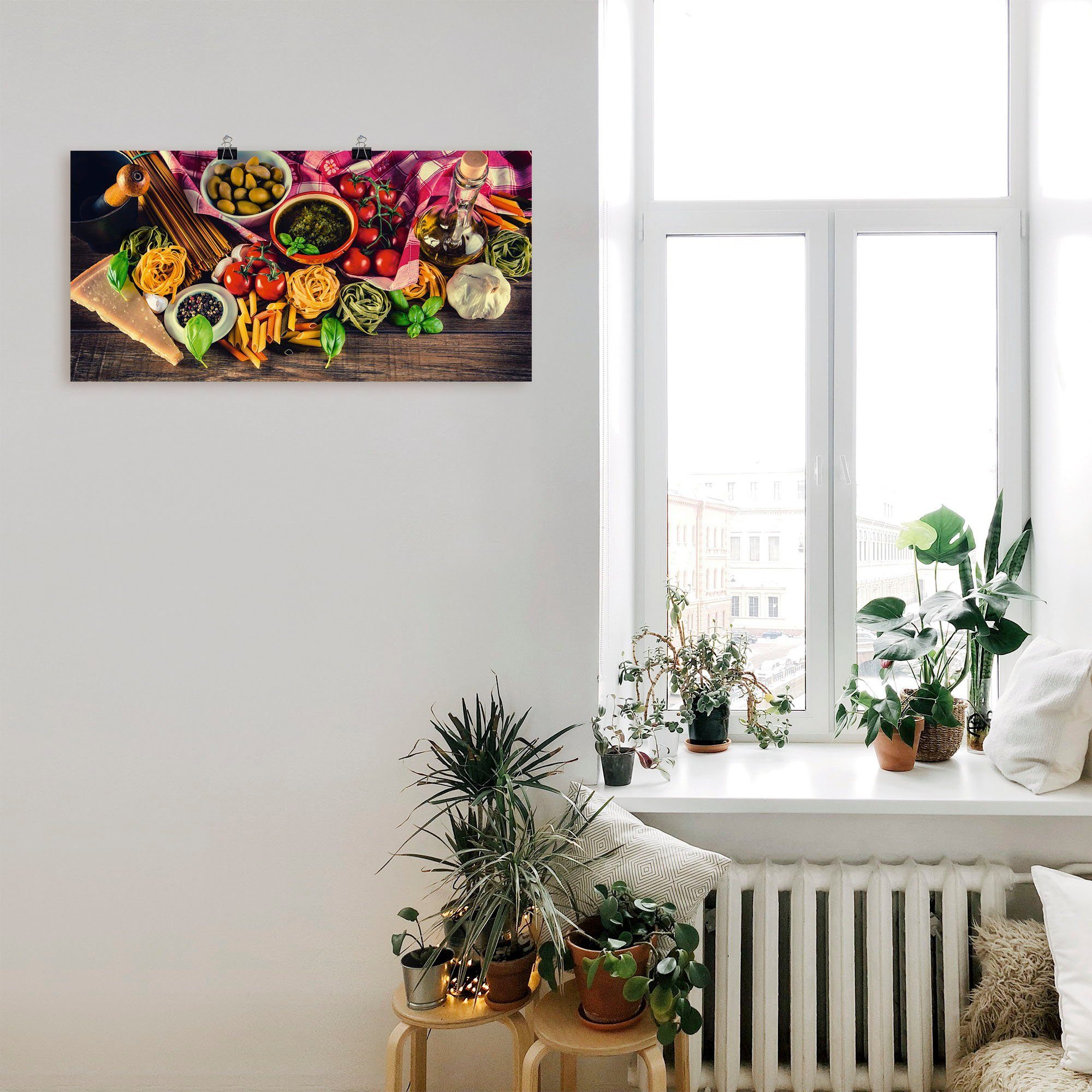Artland Artprint Italiaans mediterraan eten als artprint van aluminium, artprint voor buiten, artprint op linnen, poster, muursticker