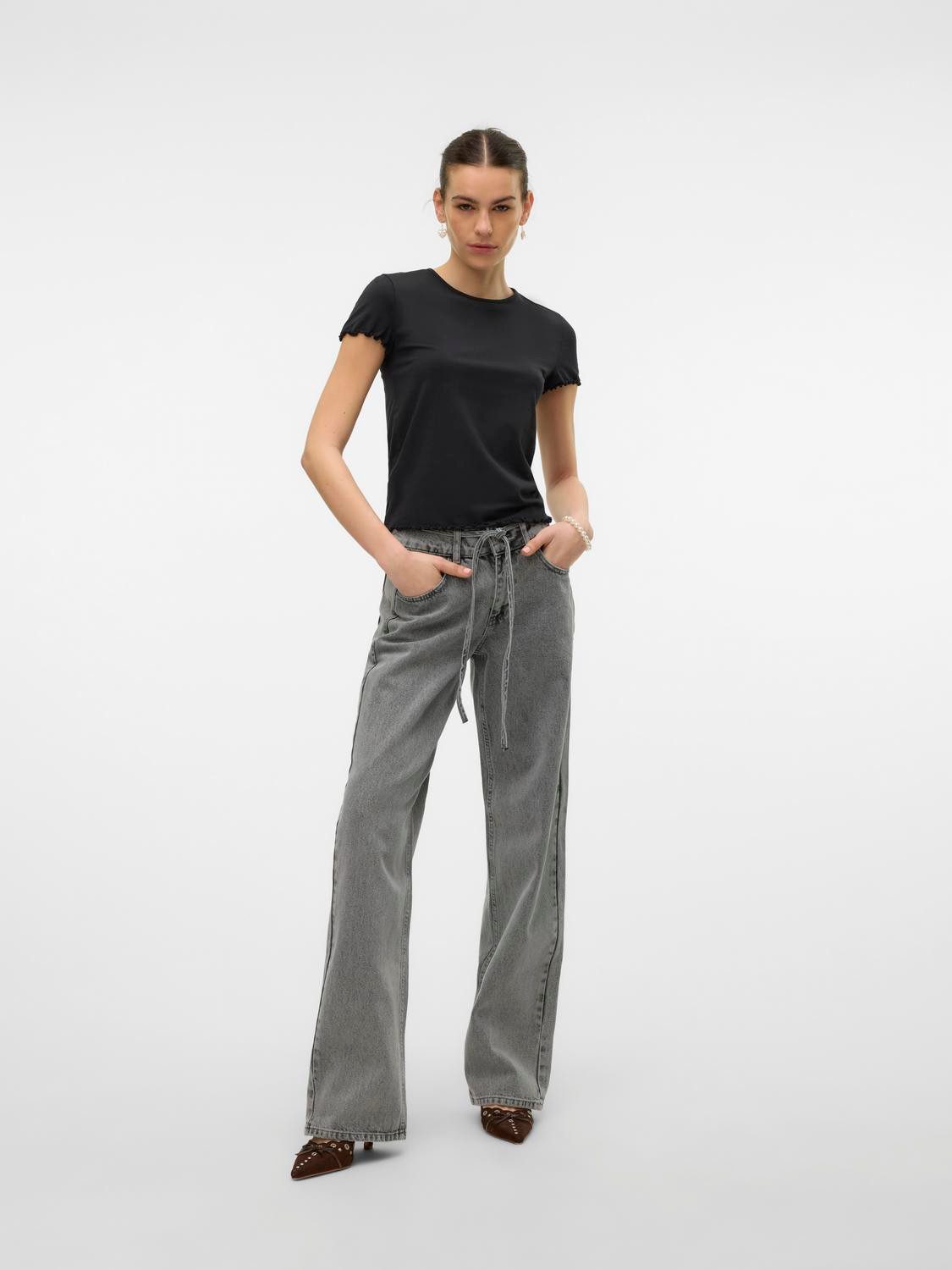 Vero Moda Shirt met korte mouwen VMBARBARA SS SHORT ONECK TOP JRS GA NOOS