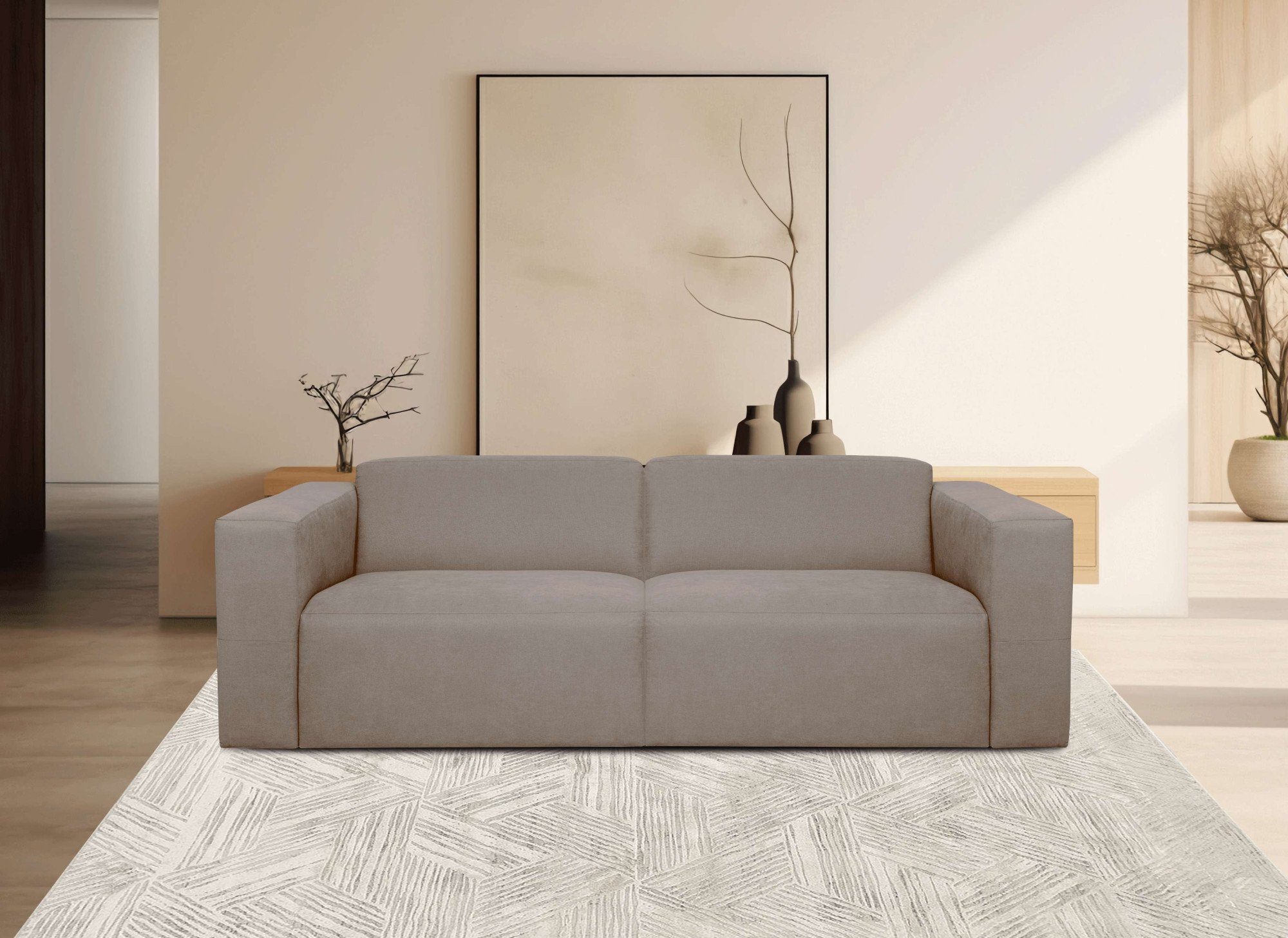 INOSIGN 3-zitsbank Kelani met decoratieve knoopdetails op de armleuningen