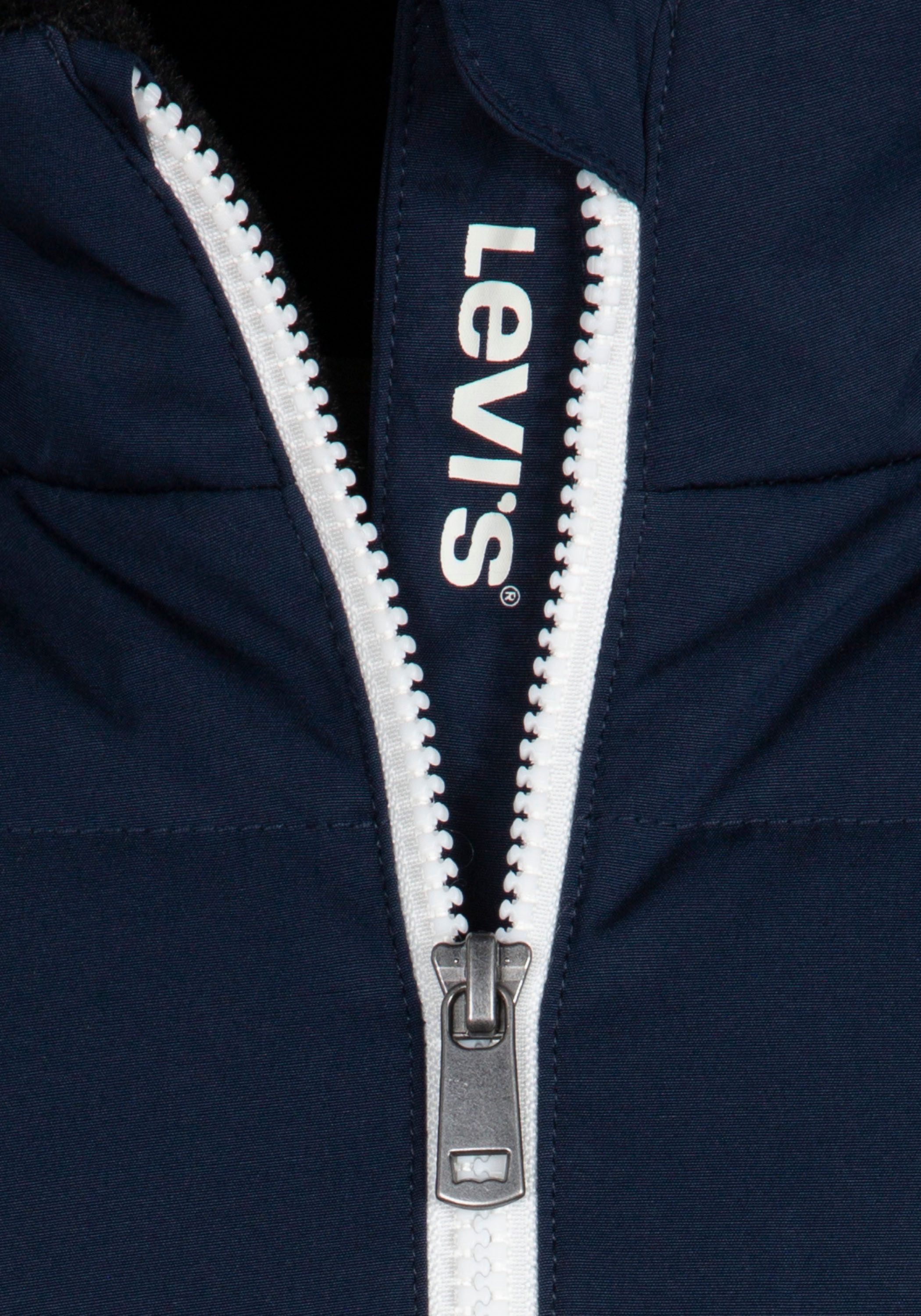 Levi's Kidswear Winterjack LVG MIX MEDIA THIGH LENGTH PUF met afneembare capuchon voor meisjes
