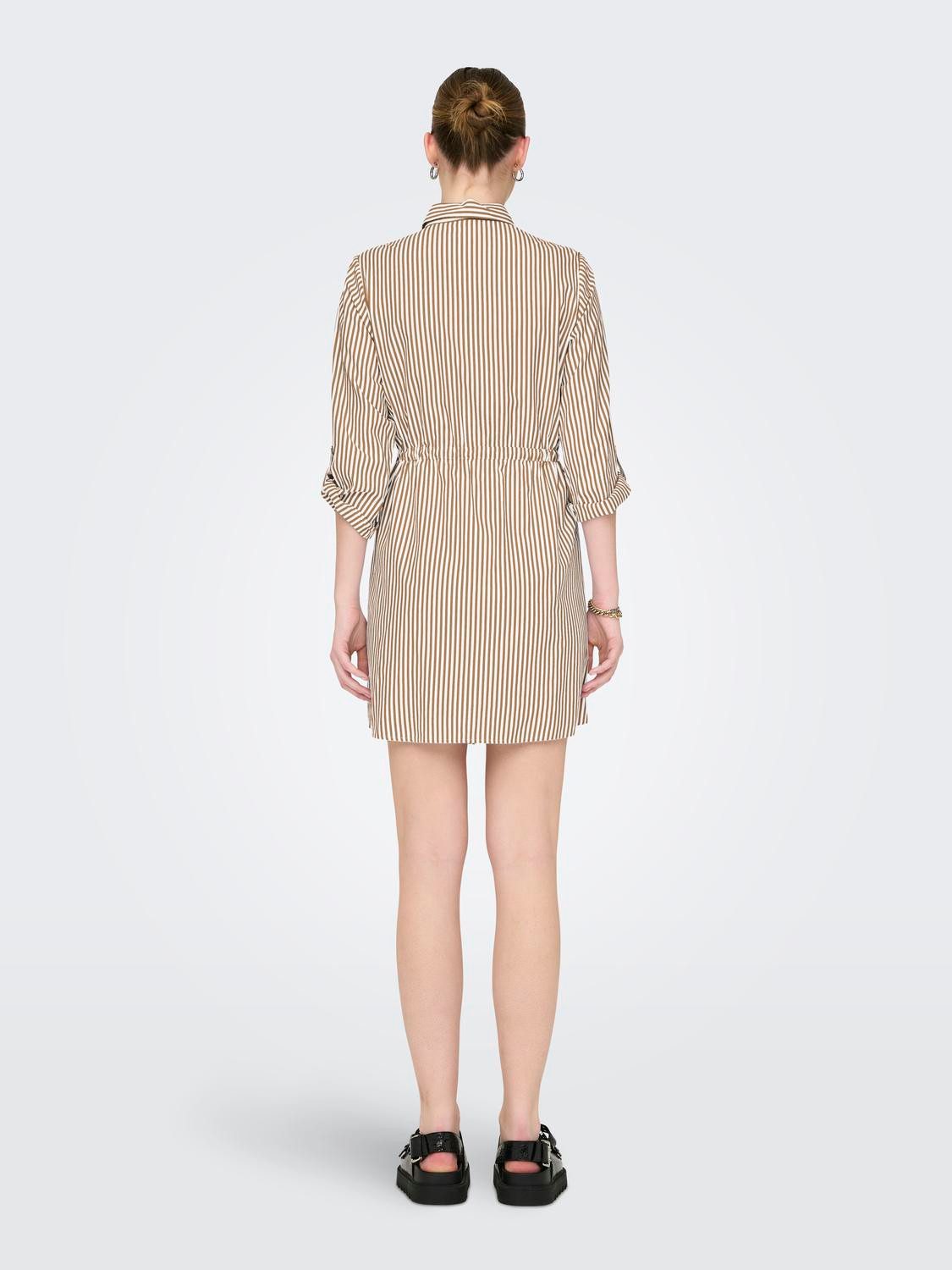 Only Jurk met overhemdkraag ONLSARAH LS SHIRT DRESS WVN
