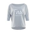 winshape shirt met 3-4-mouwen mcs001 ultralicht met witte glitter-print grijs