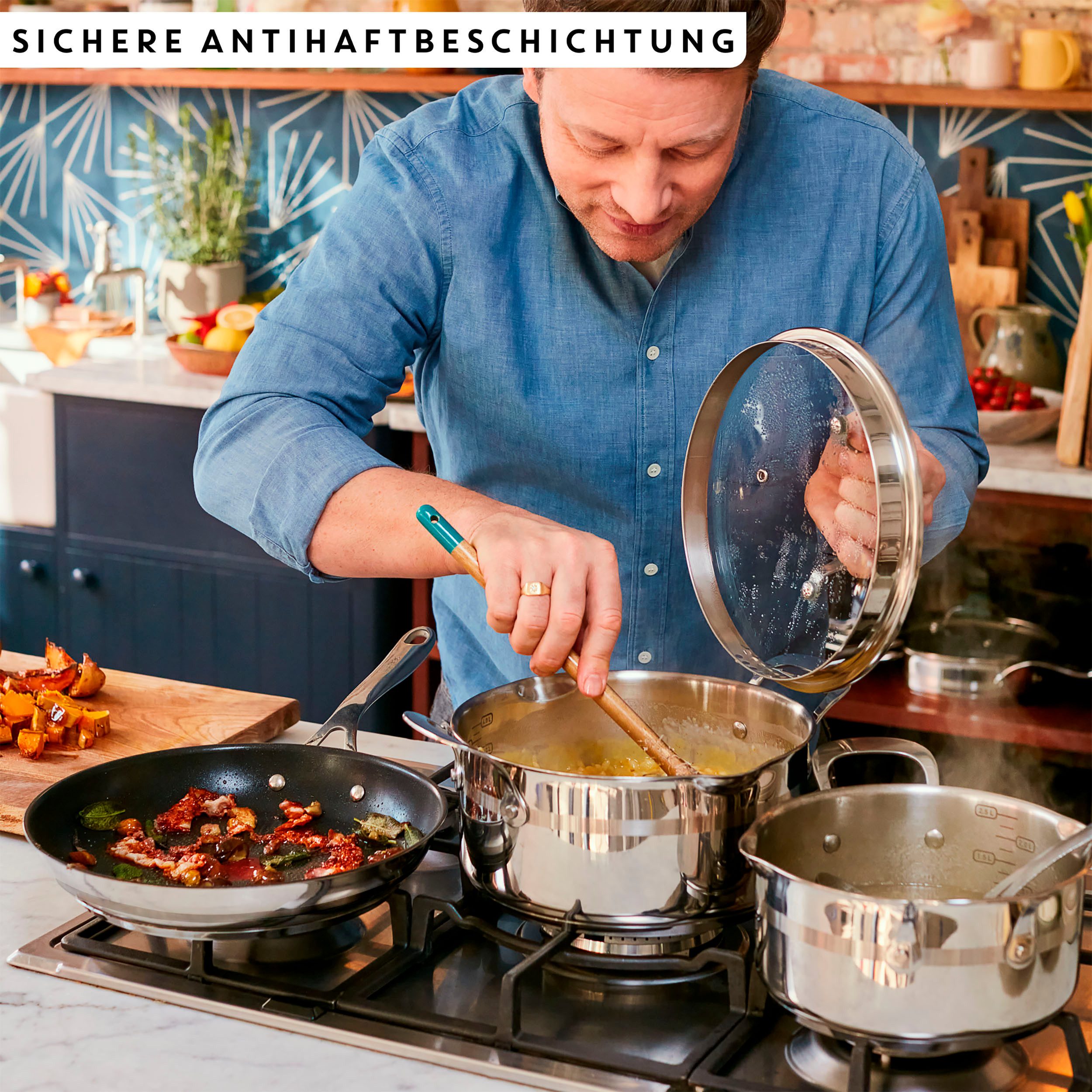 Tefal Wok Jamie Oliver E31019 Cook Smart Anti-aanbakcoating, thermo-signaal, inductie, Ø 28 cm