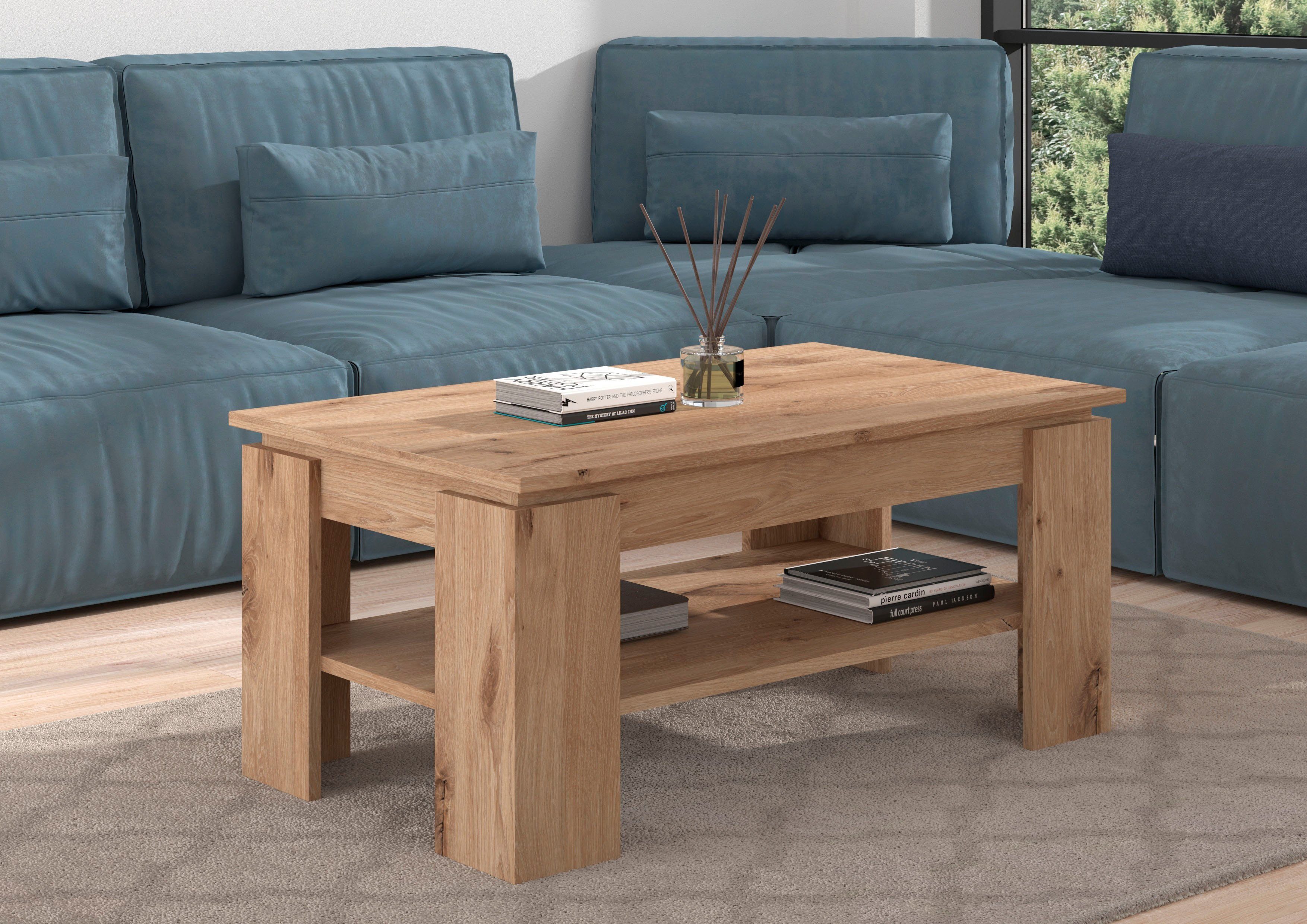 INOSIGN Salontafel Kalmar, rechthoekig, 100 x 60 cm, 1 Plank Salontafel, bijzettafel, koffietafel, woonkamer tafel, coffee table