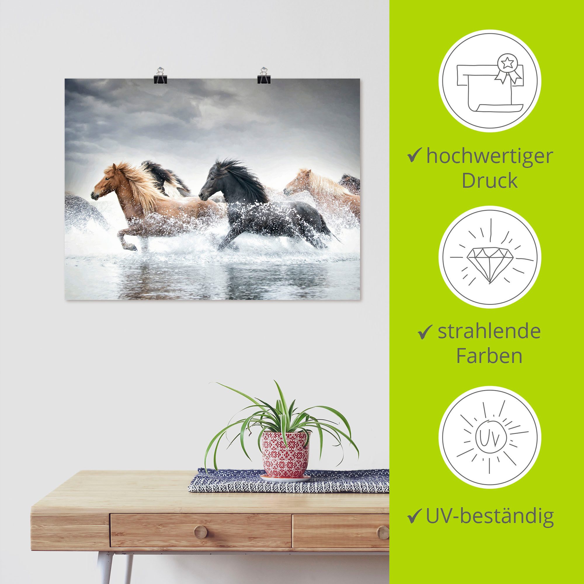 Artland Artprint Paardenrennen V als artprint op linnen, poster in verschillende formaten maten