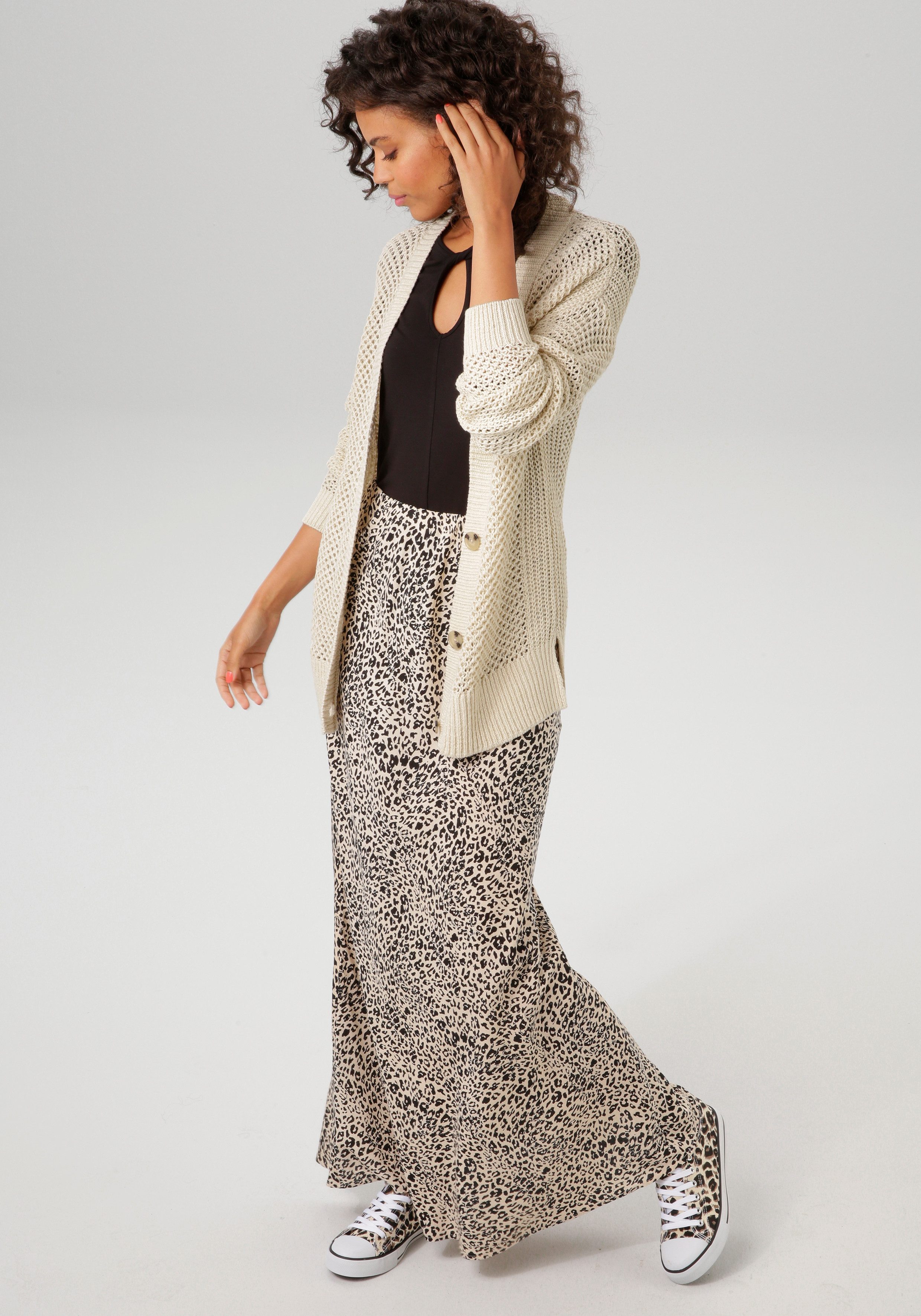 Aniston CASUAL Vest met trendy gaatjesbrei-patroon nieuwe collectie