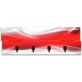 artland kapstok creatief element rood voor uw artdesign ruimtebesparende kapstok van hout met 4 haken, geschikt voor kleine, smalle hal, halkapstok rood