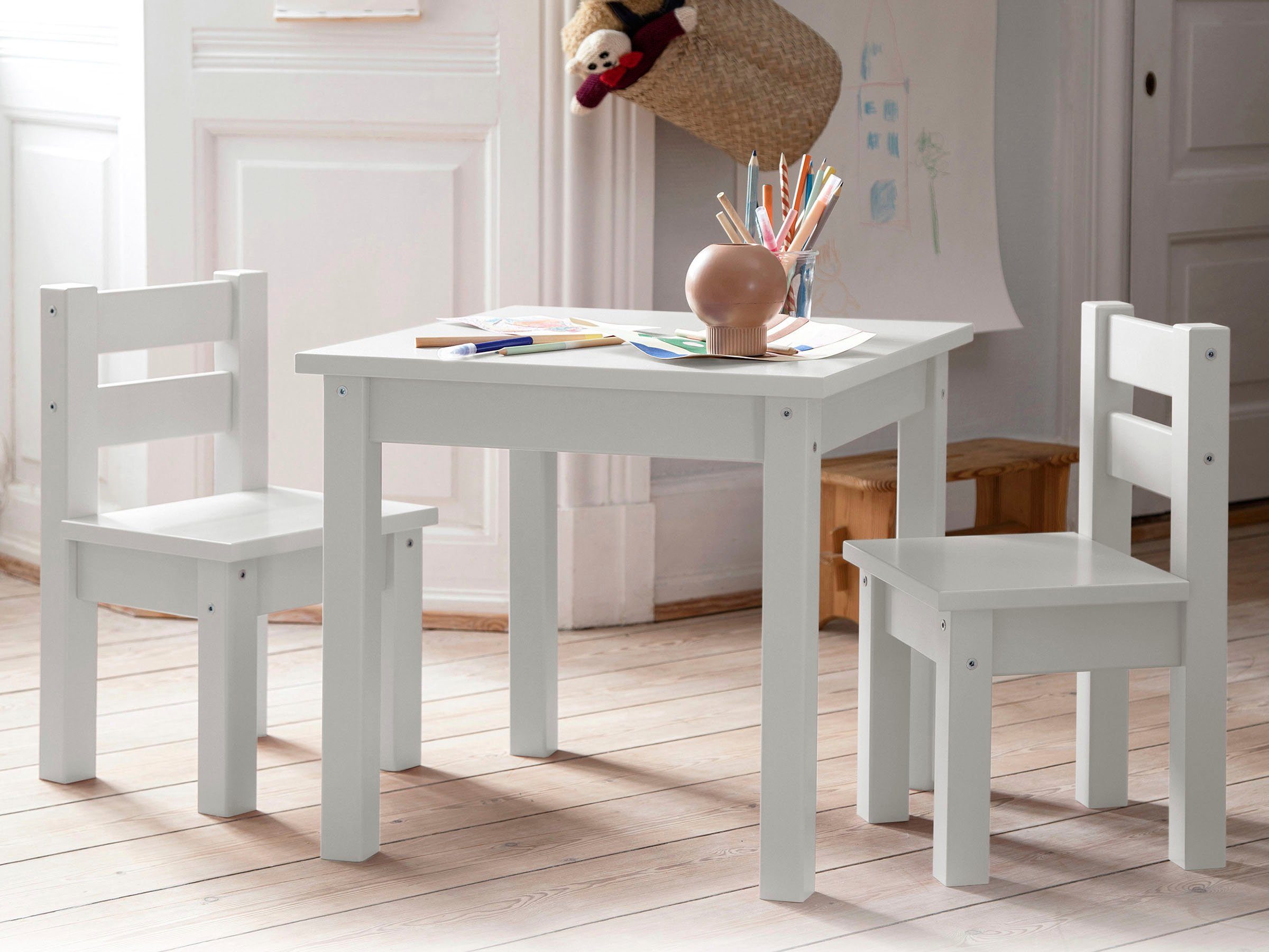 Hoppekids Kinderzithoek MADS kinderzithoek in vele kleuren, met twee stoelen (set, 3-delig)
