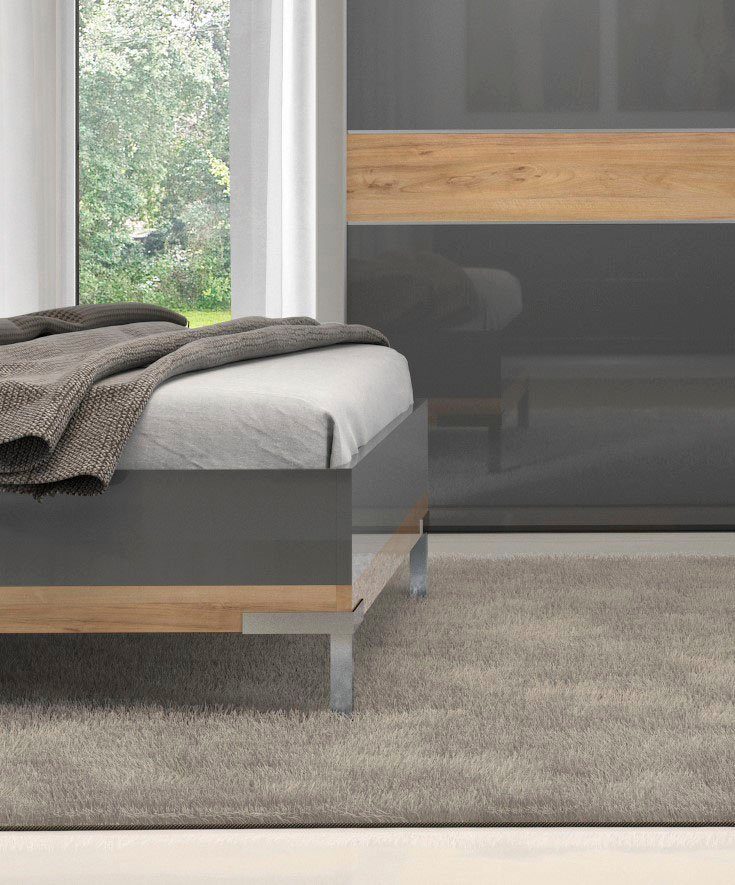 Places of Style Bedframe Onyx met een bekleed hoofdbord, ligoppervlak 160x200 cm