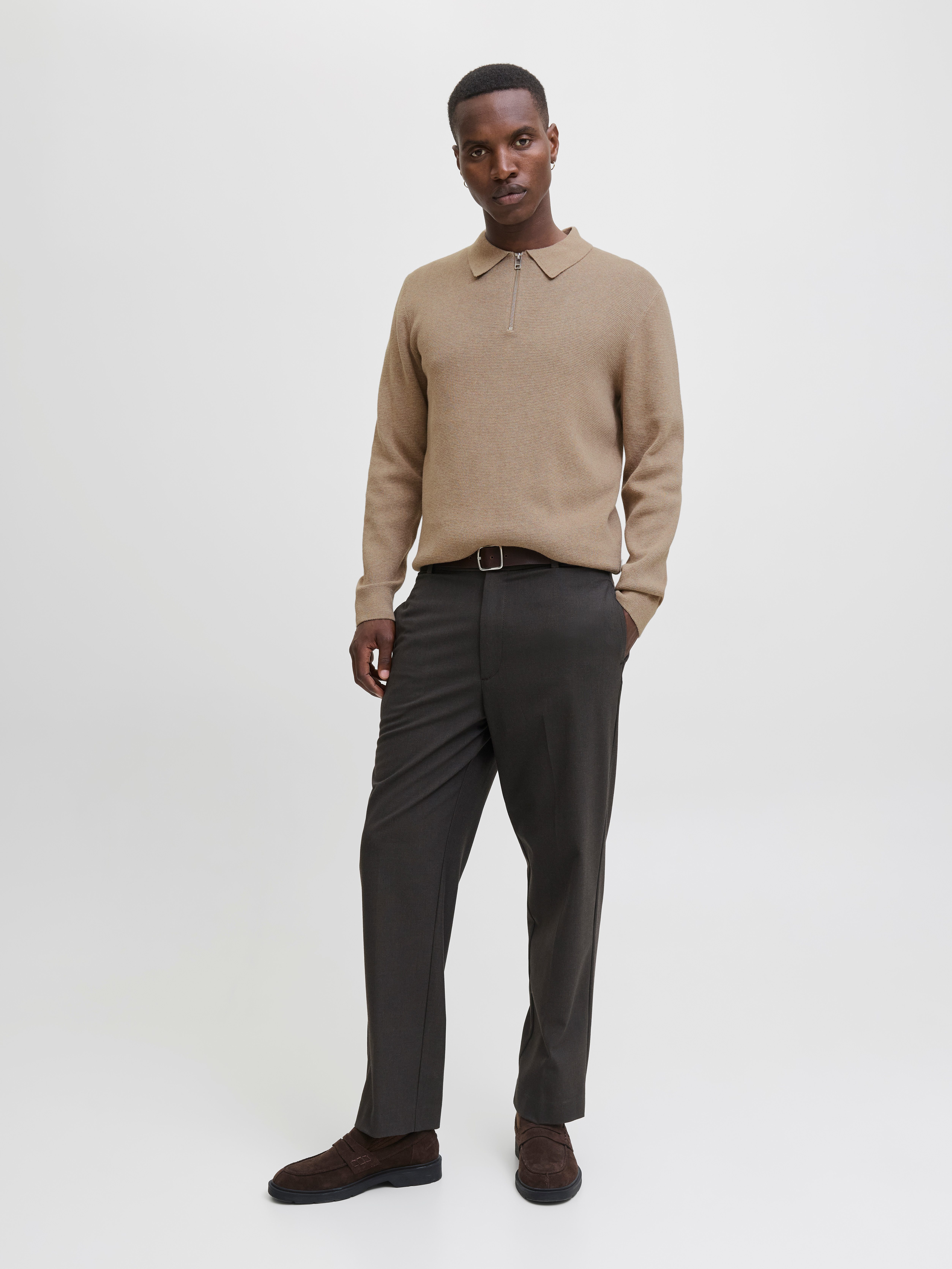Jack & Jones Trui met polokraag JPRBLAMILANO STITCH KNIT ZIP POLO SN