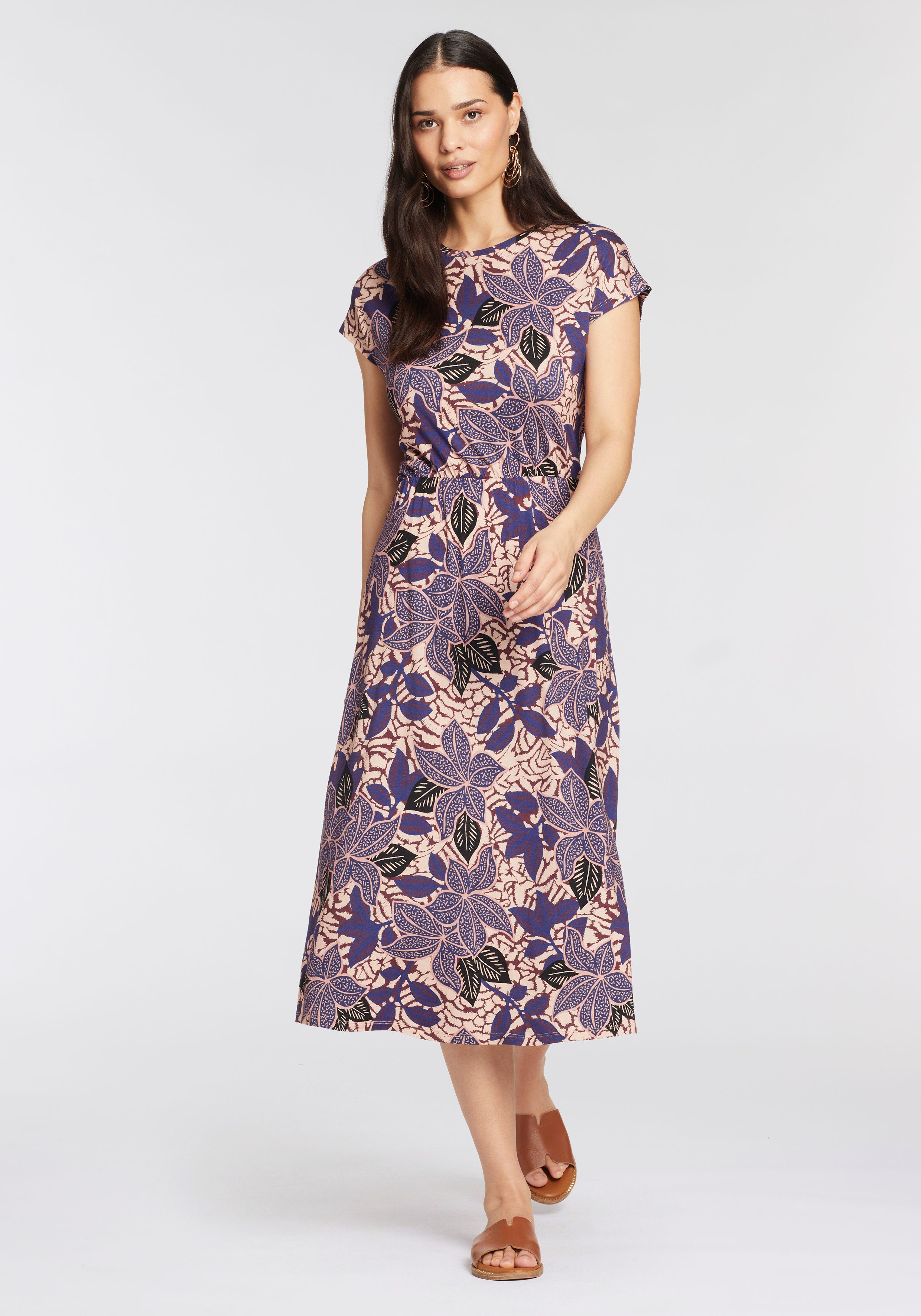 Laura Scott Midi-jurk met stijlvolle all-over print