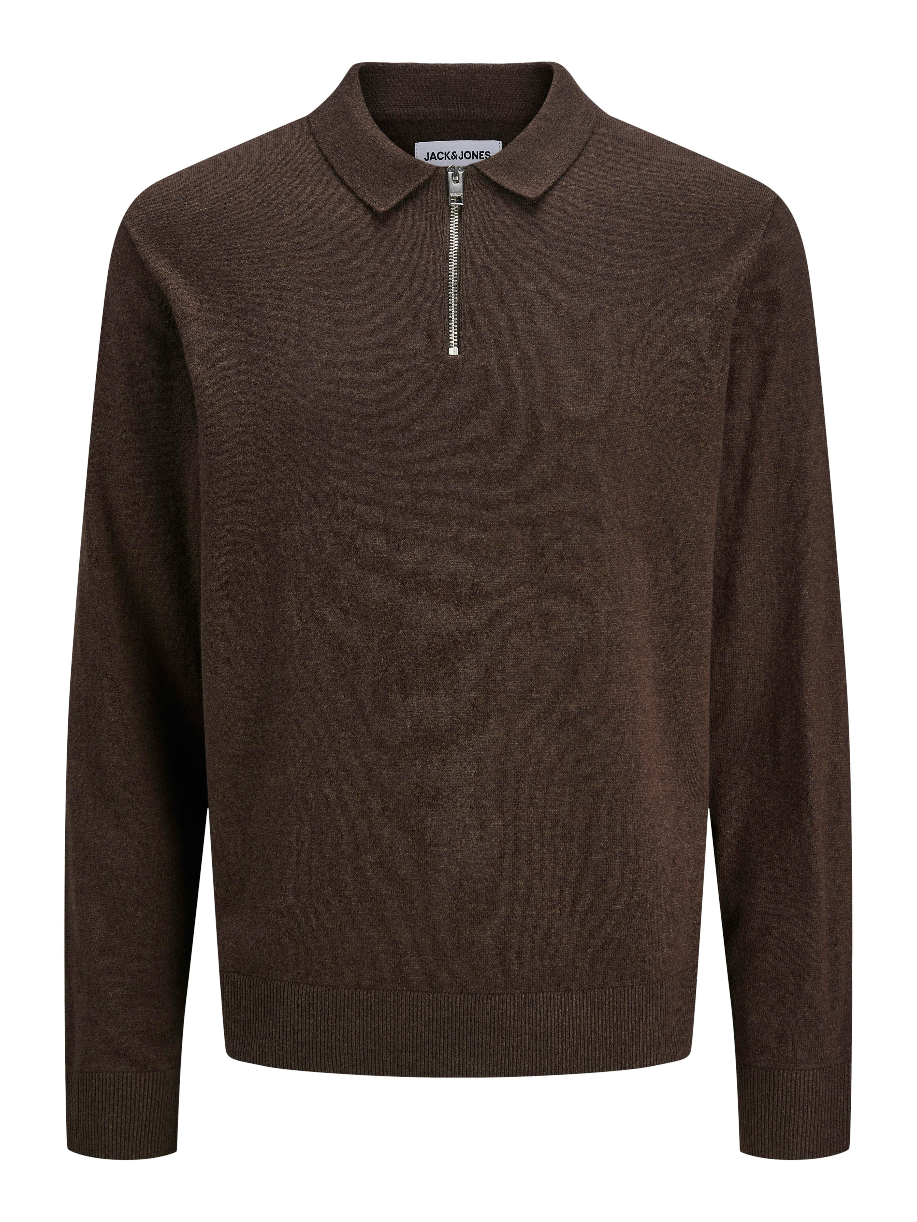 Jack & Jones Trui met polokraag JJEEMIL KNIT POLO HALF ZIP LS NOOS