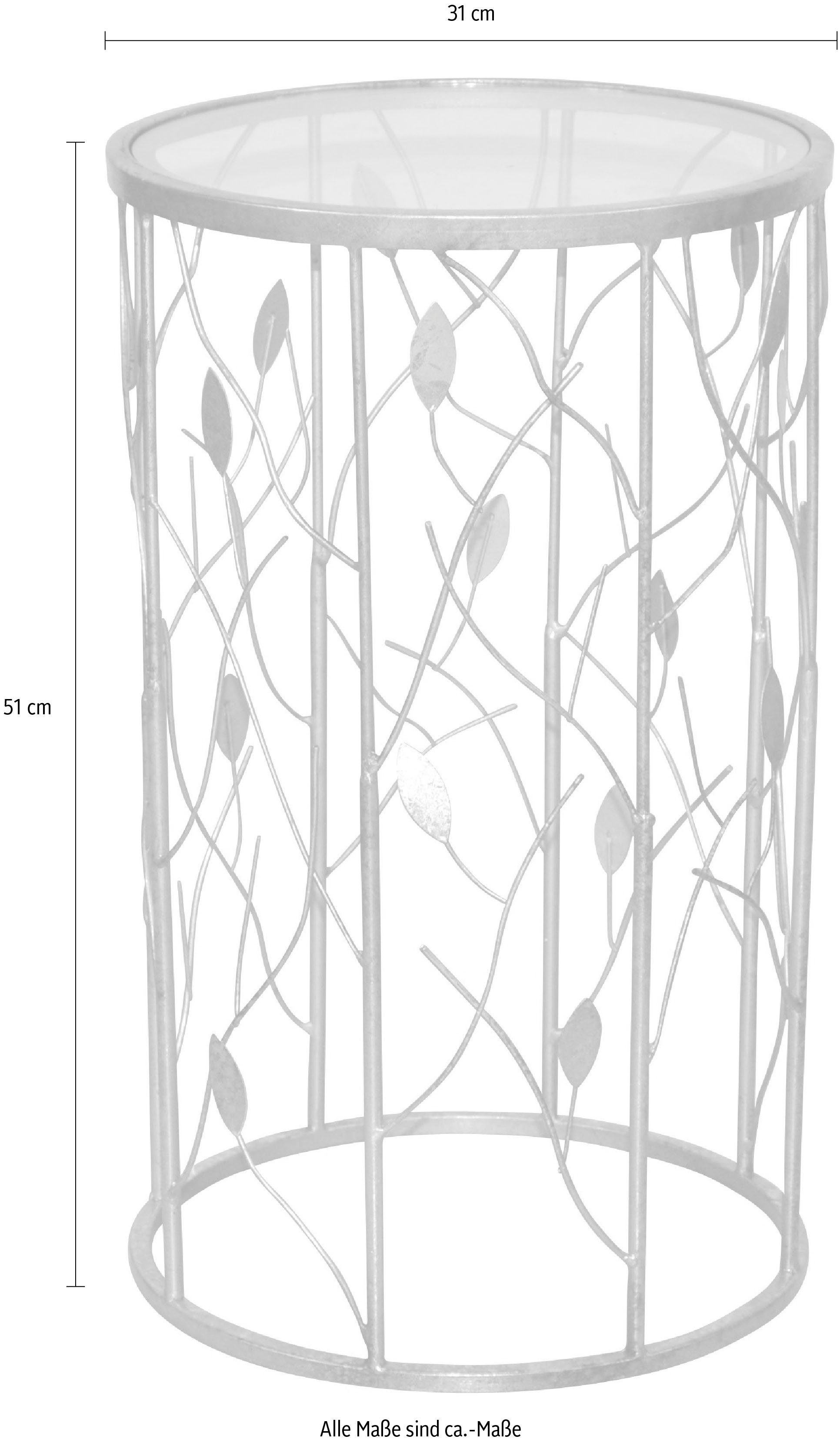 Home affaire Bijzettafel met bladdecoratie