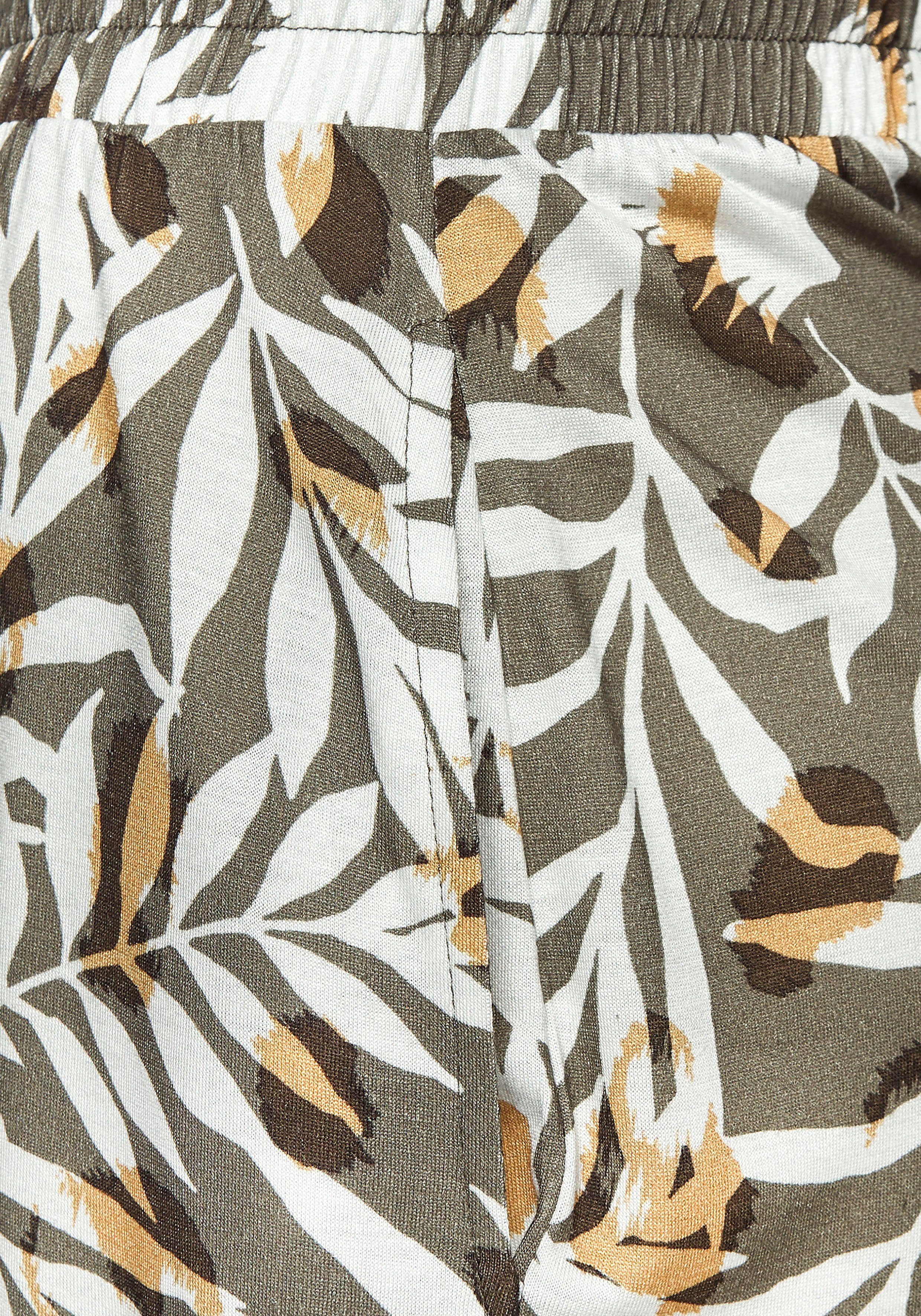 Vivance Short met alloverprint van viscose-jersey, korte broek met zakken