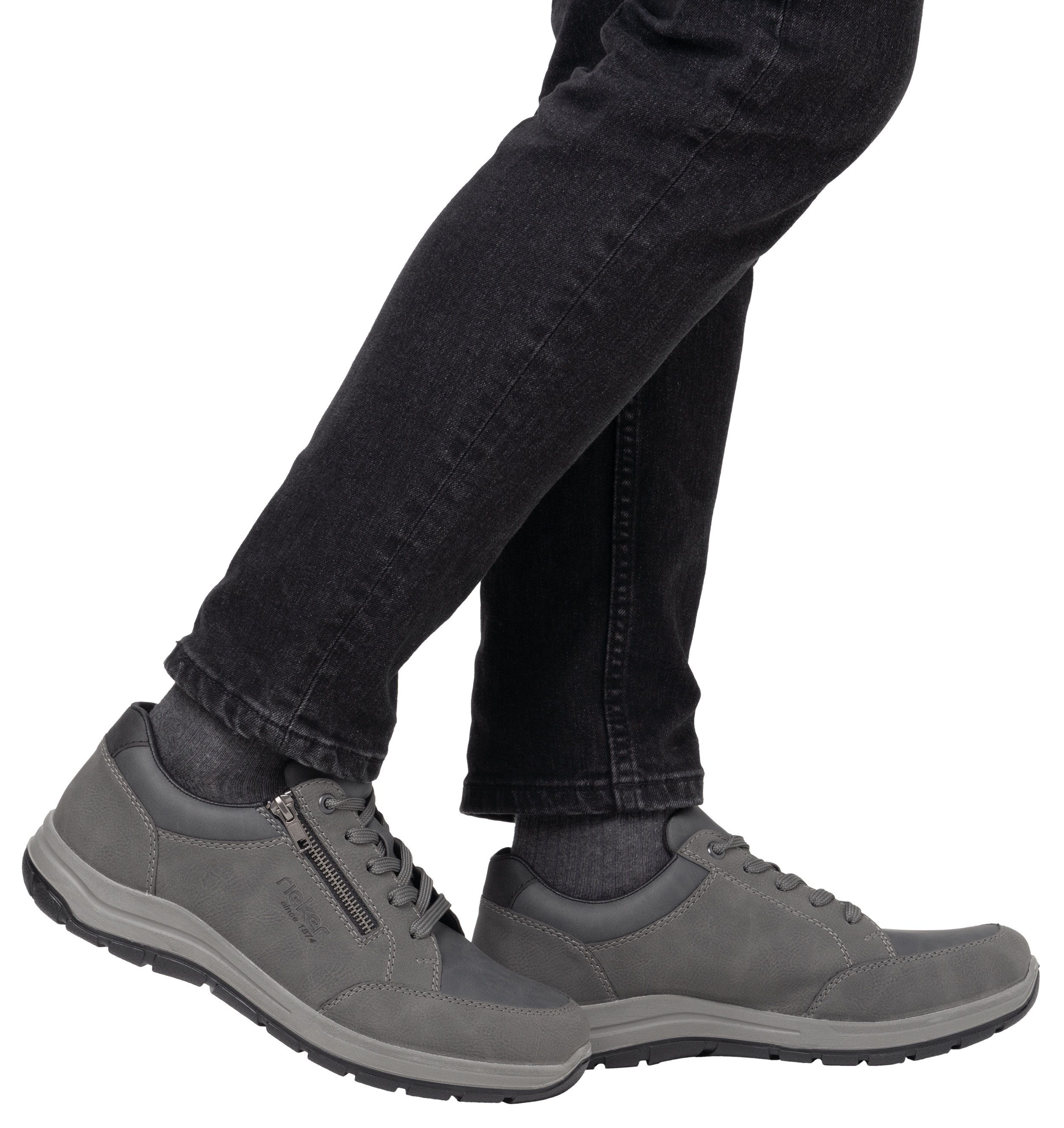 Rieker Sneakers , vrijetijdsschoen, halfschoen, veterschoen met gepolsterde schacht