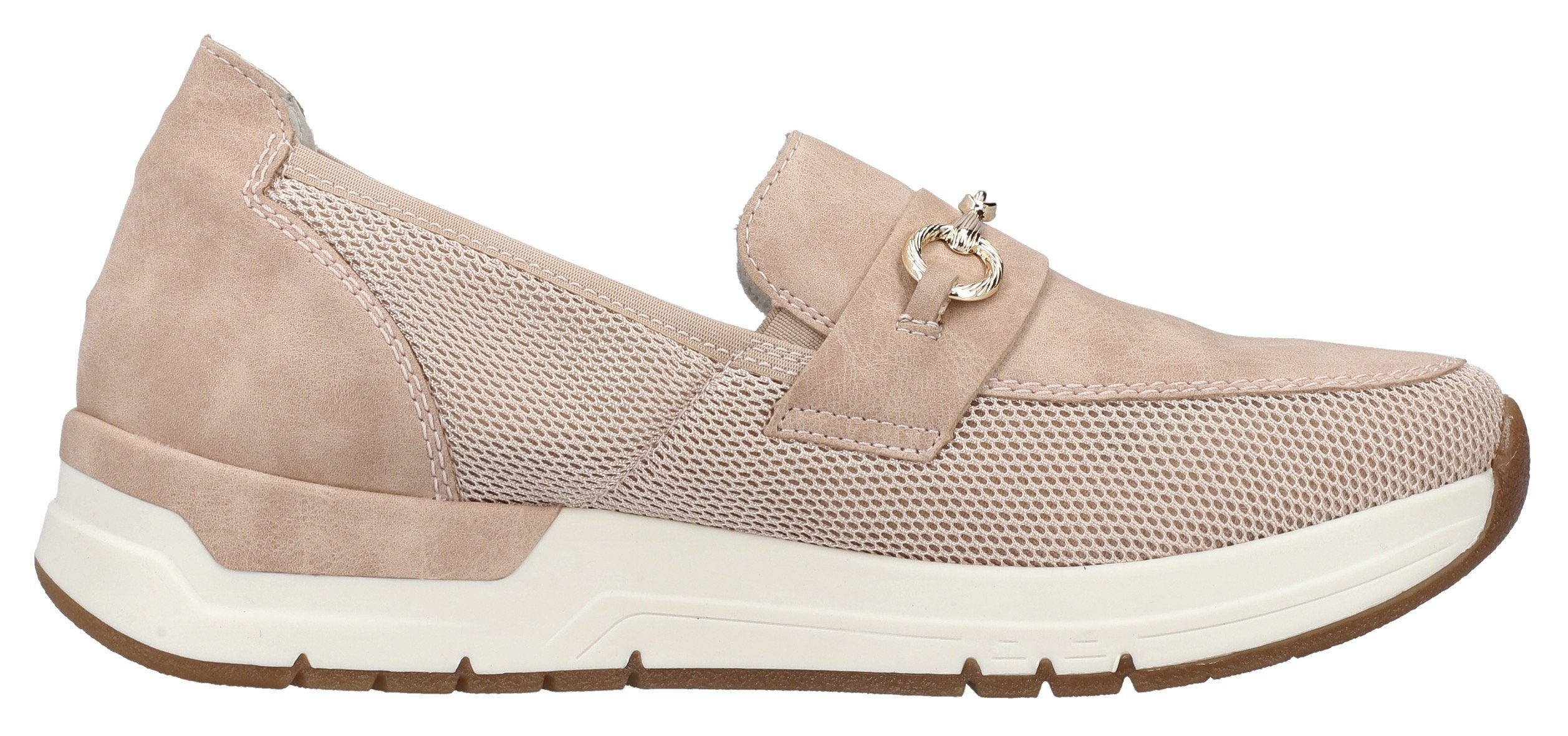 Rieker Slip-on sneakers Slipper vegan Slipper, vrijetijdsschoen met elegante sierspange