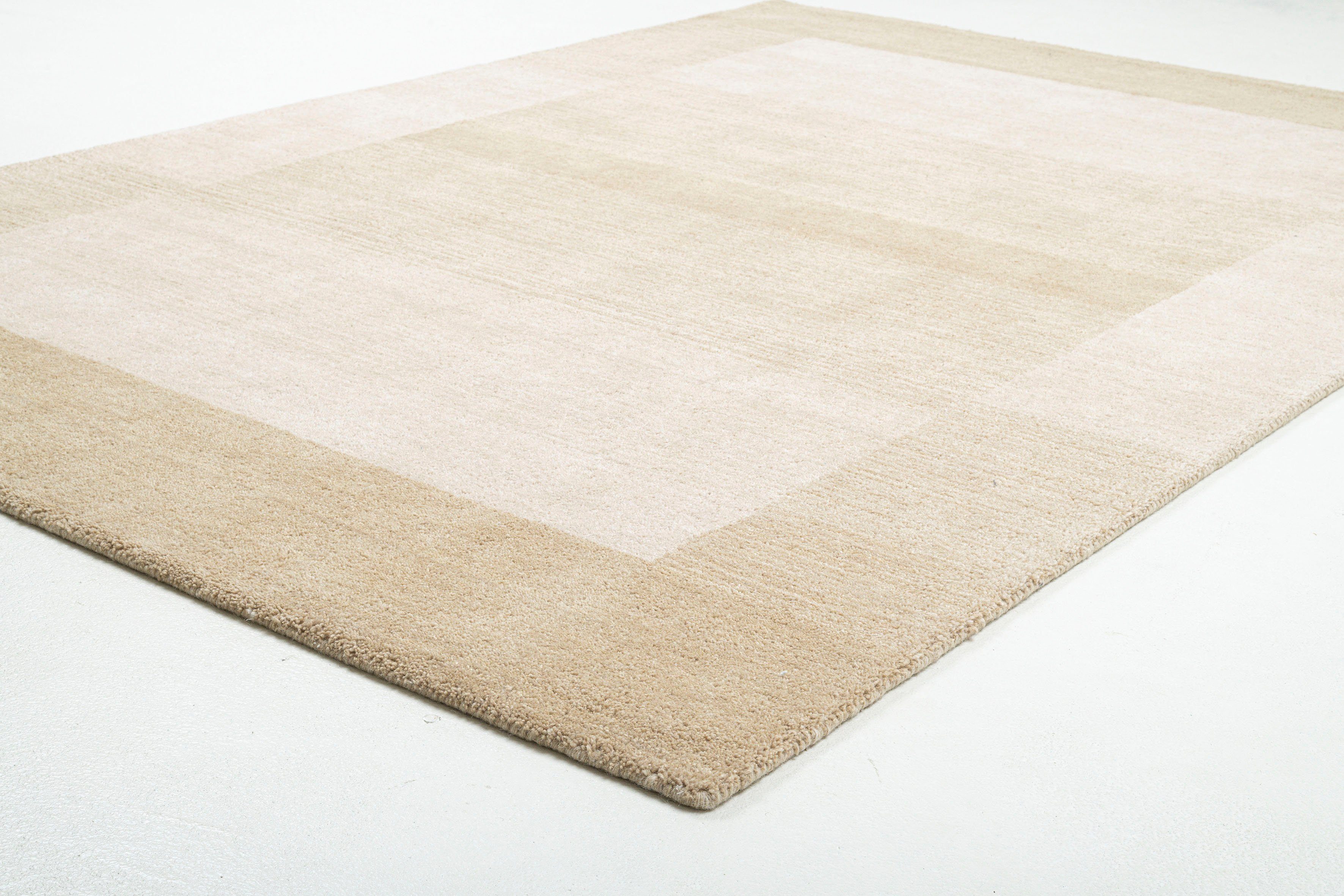 THEKO Wollen kleed Gabbeh super, Handgeweven vloerkleed, randdessin, zuivere wol, met de hand geweven