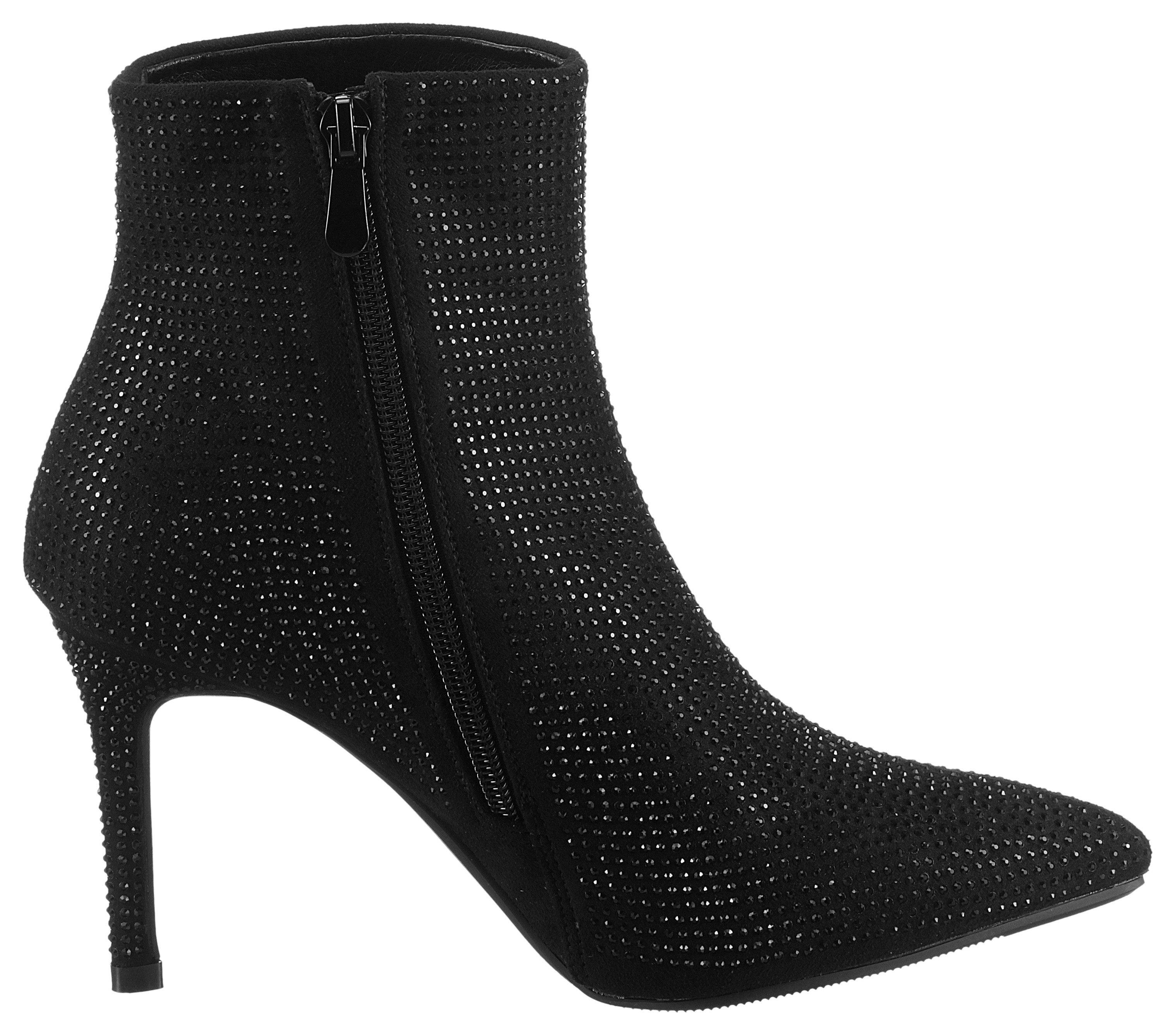 Aniston SHOES Laarsjes avond enkellaars met glittersteentjes - nieuwe collectie