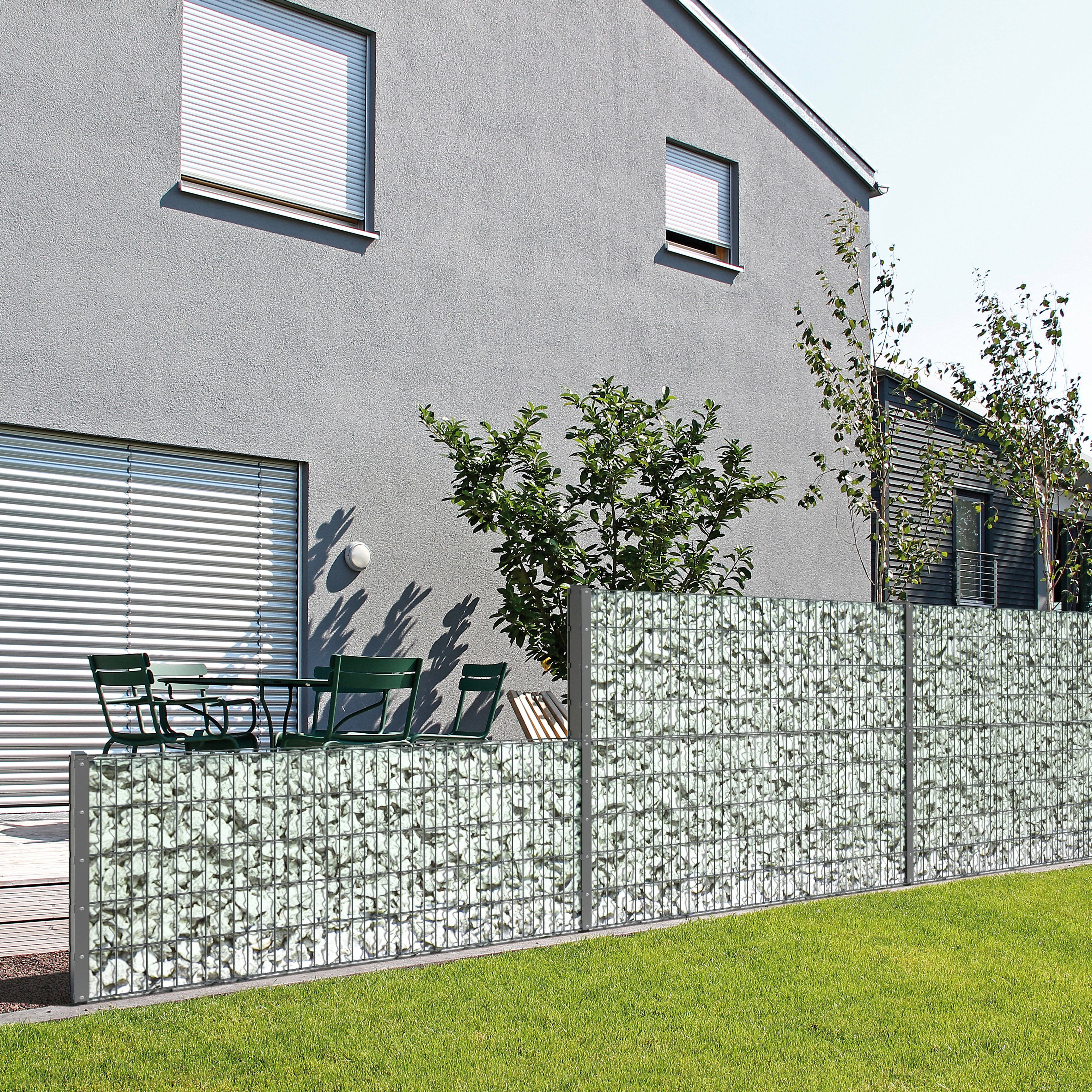 GAH Alberts Schanskorf Gabionen-basisset Step² antraciet, hoogte: 100 en 18 cm, breedte: 2m, om in beton te verankeren (set)