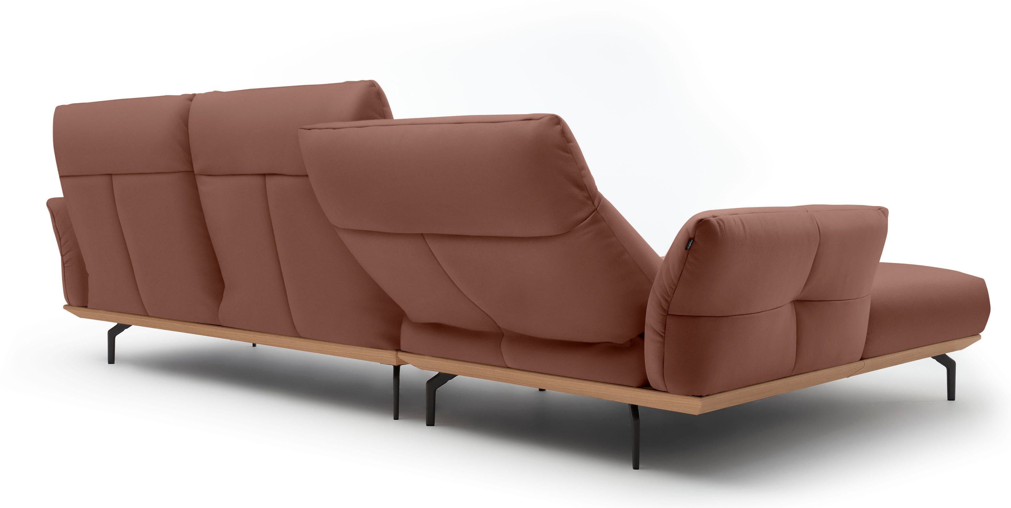 Creation BY ROLF BENZ Hoekbank Hs.460 Sokkel in eiken, onderstel in umbra grijs, breedte 318 cm
