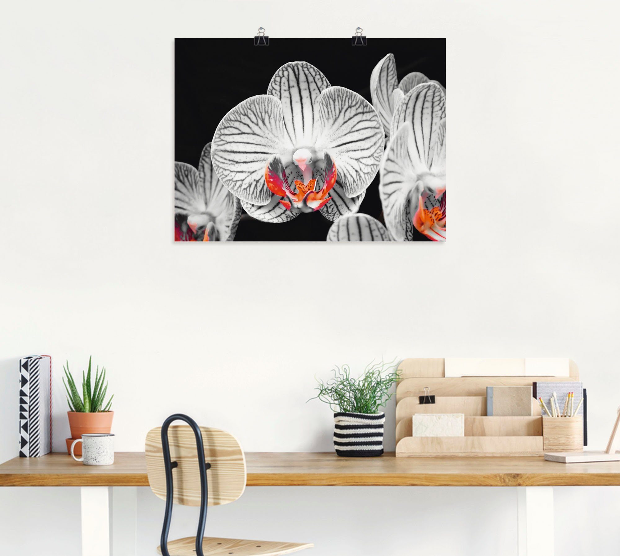 Artland Poster Orchidee abstracte collage IV als artprint op linnen, muursticker of poster in verschillende maten