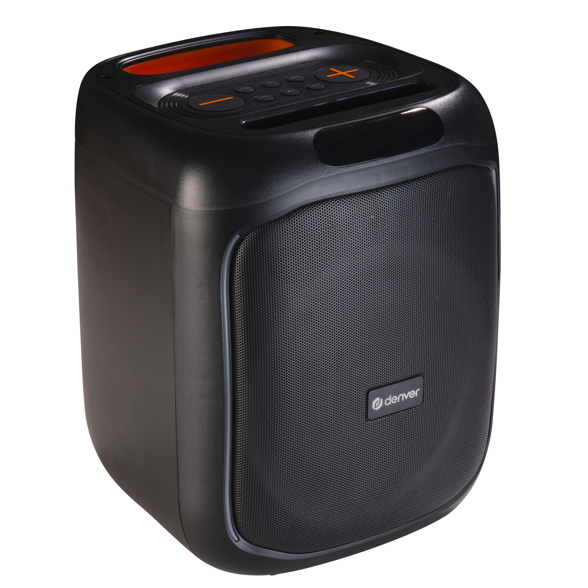 Denver Party-luidspreker BPS-165 met LED 20 w rms, bedrade microfoon inbegrepen, usb, microsd-sleuf