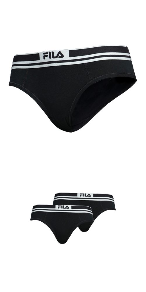 Fila Slip met elastische taille (Set van 2) dames slips maat L zwart