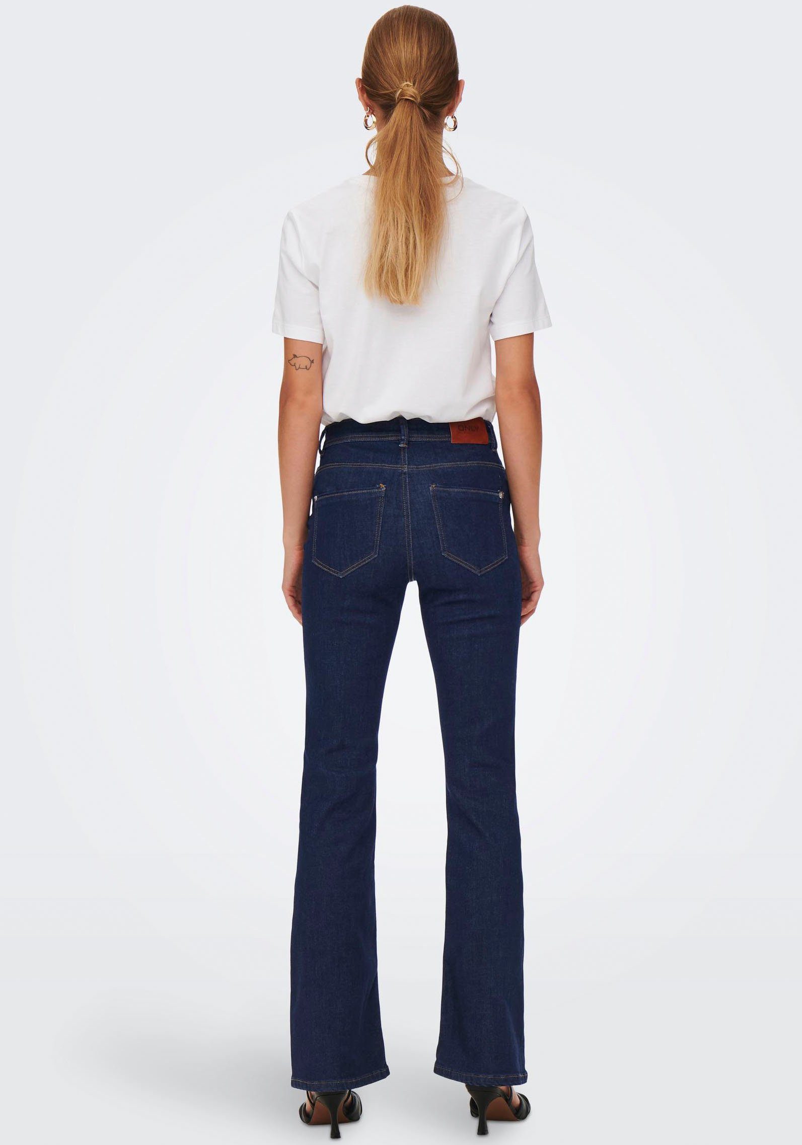Only Bootcut jeans ONLWAUW LIFE HW FLARED RINSE DNM