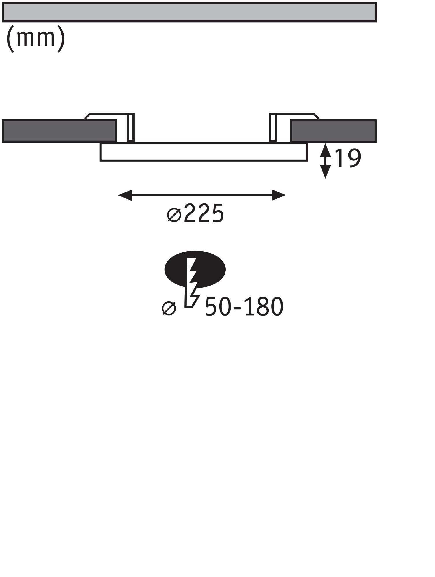 Paulmann Ledinbouwlamp 2in1 Cover-it rond 225mm 16,5W 1200lm 4000K chroom mat (1 stuk)