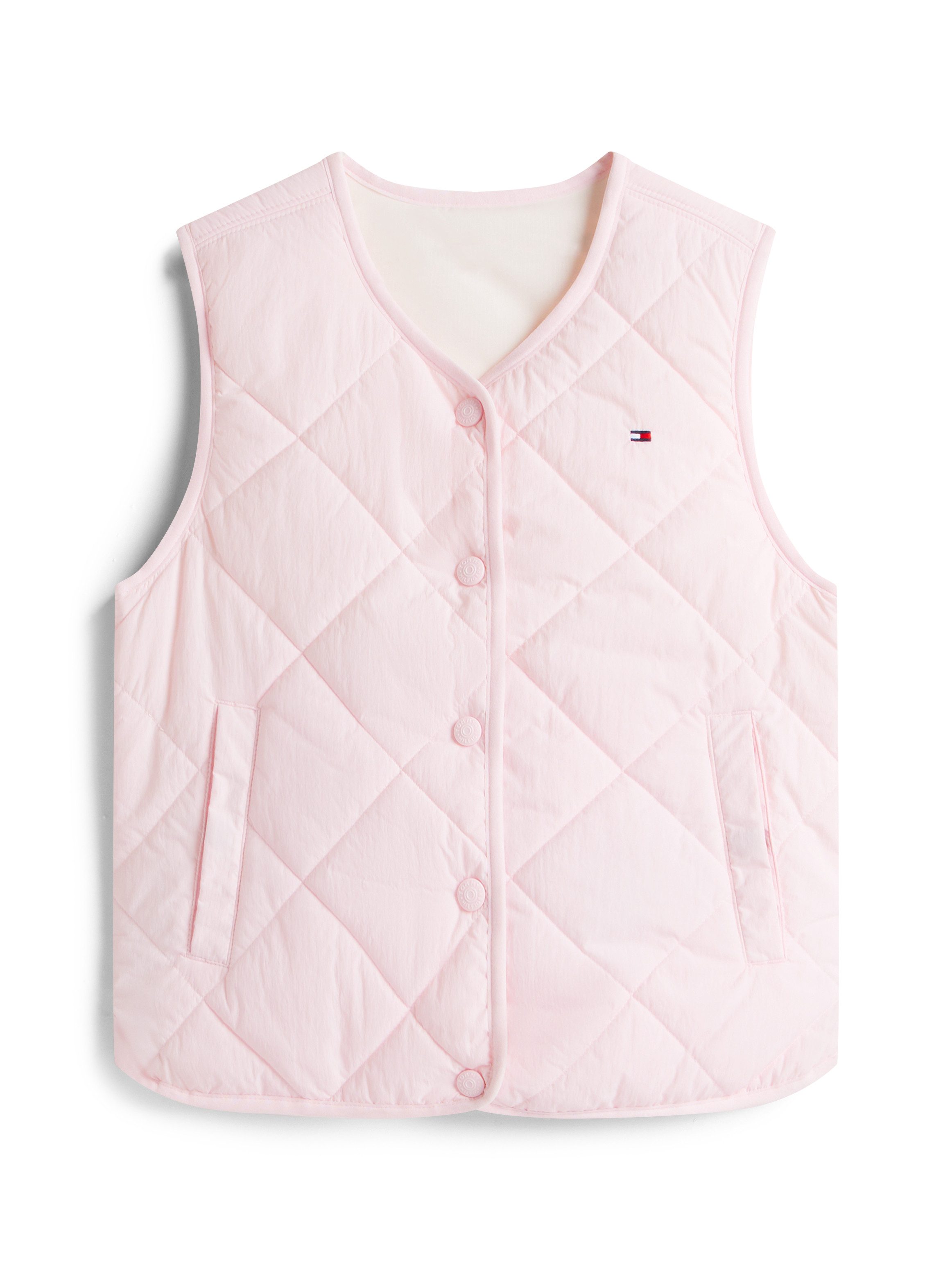 Tommy Hilfiger Reversible-gilet REVERSIBLE QUILTED VEST voor kinderen tot 16 jaar, met grote drukknopen