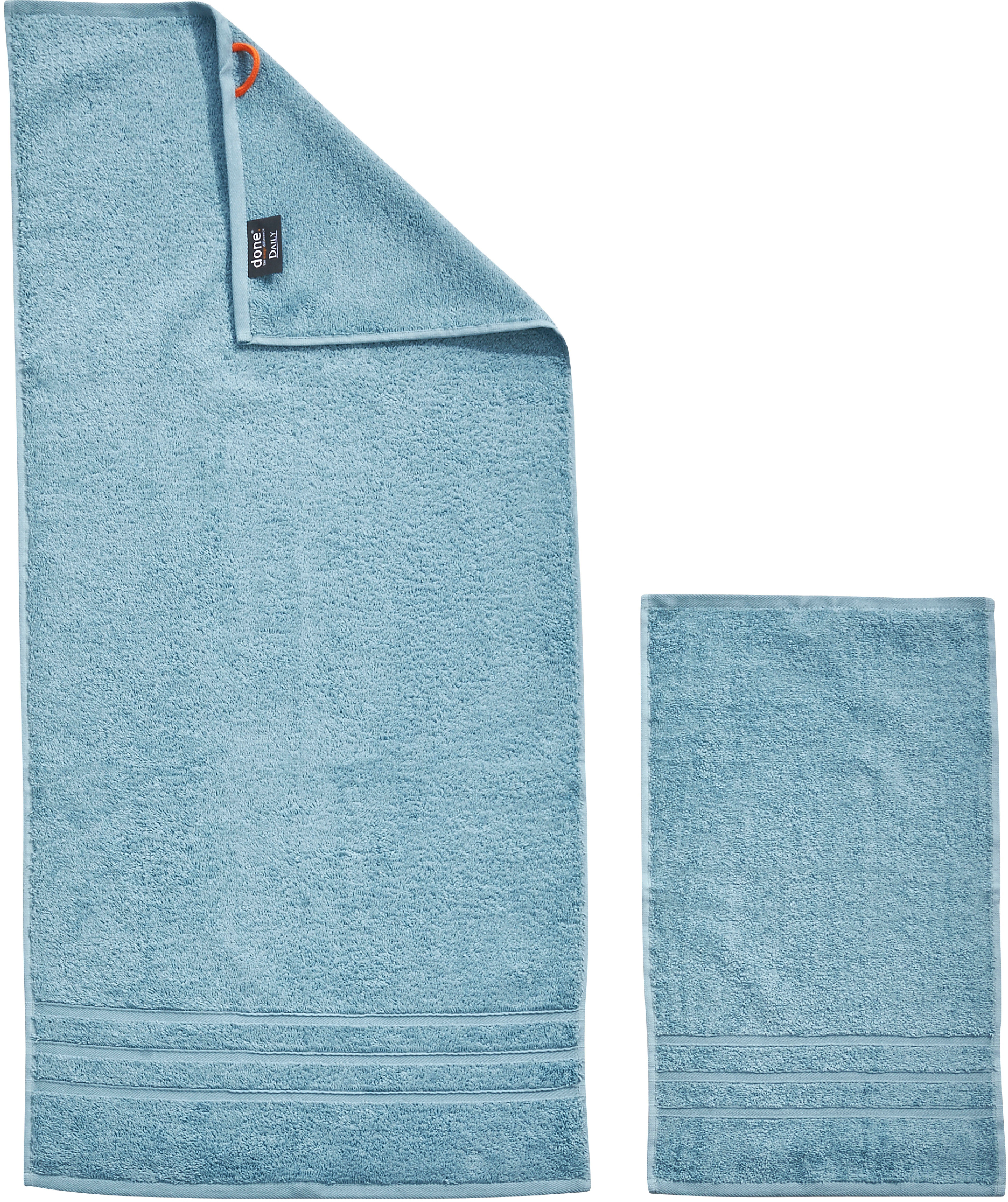 done.® Handdoekenset Daily uni 2x gastendoeken & 2x handdoeken, effen kleuren (set, 4 stuks)