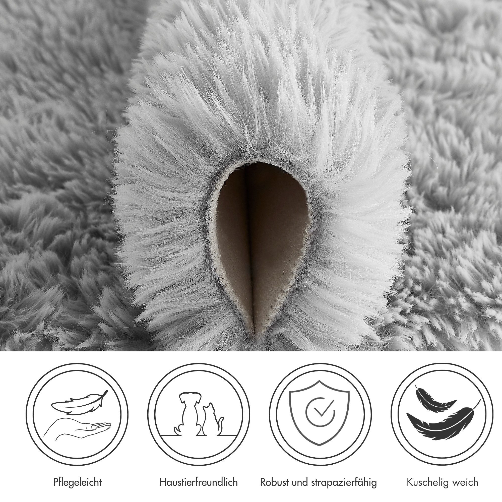 Andiamo Vloerkleed Alpa Uni kleuren, microvezel, bijzonder zacht & knuffelig, slaapkamer