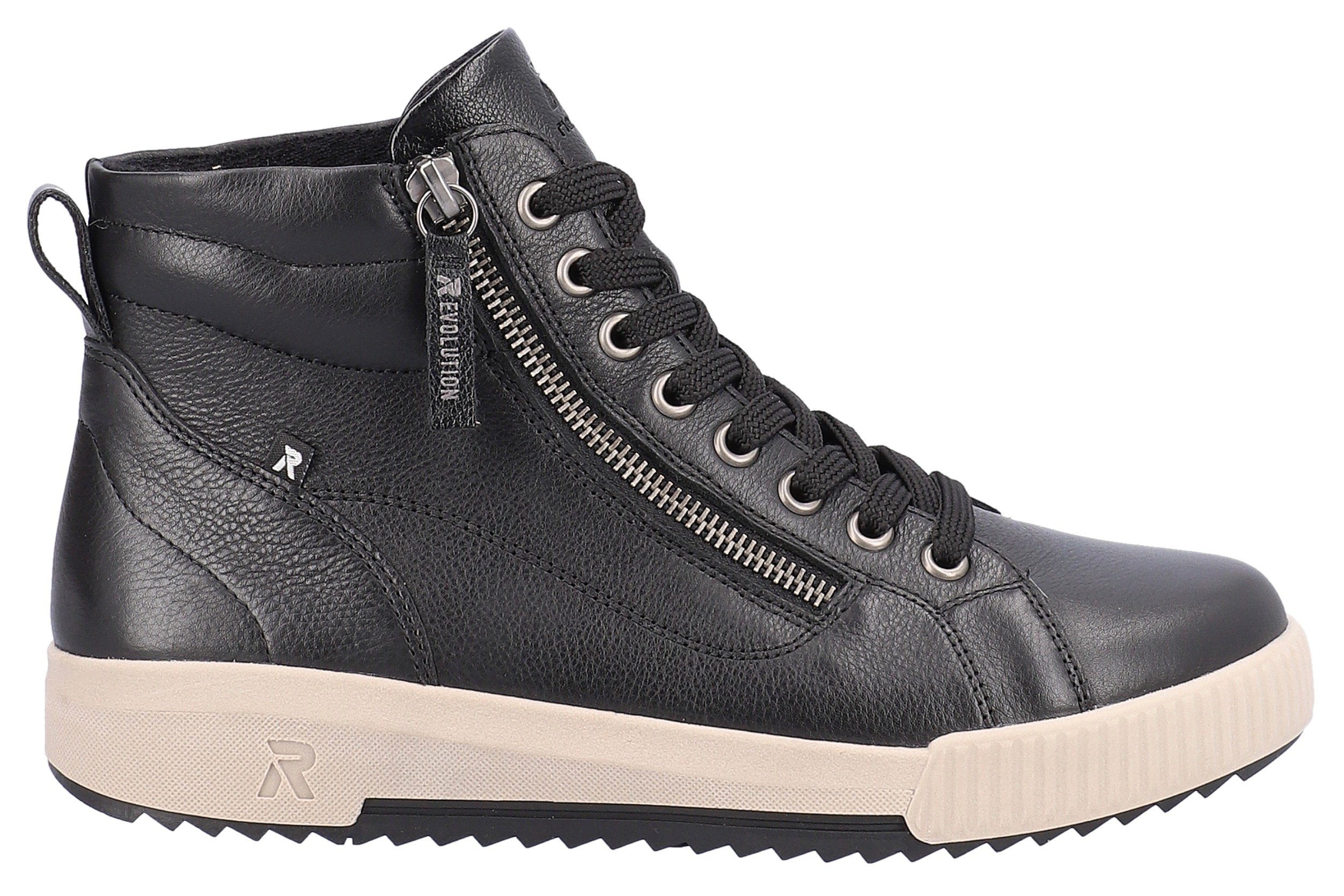 RIEKER Sport Hoge veterschoenen ankle boot, high top sneaker, leisure boots with zipper