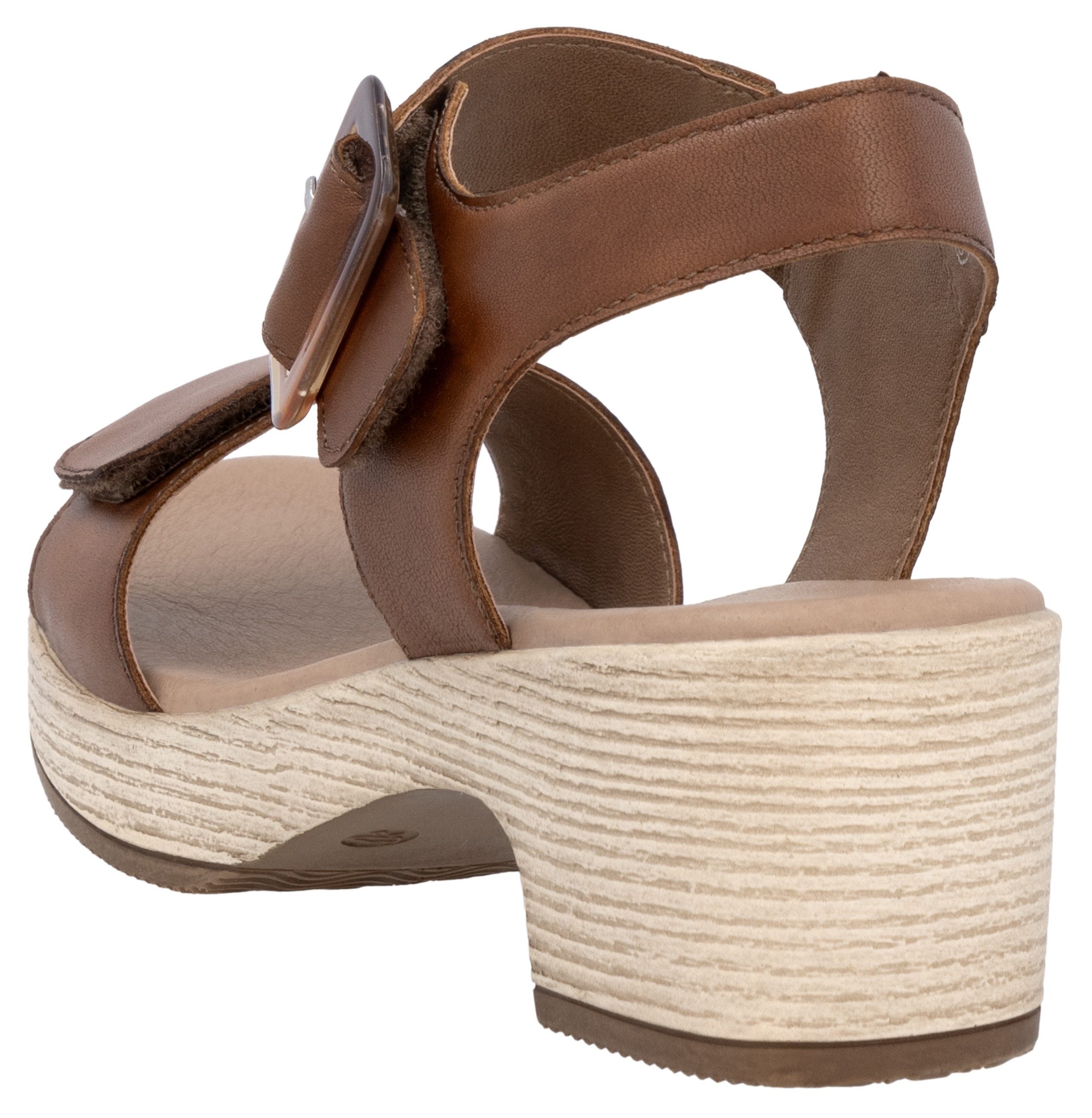 Remonte Sandaaltjes ELLE-Collection , blokhak, zomerschoen, sandaal met klittenbandsluitingen