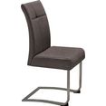 home affaire vrijdragende stoel rab bekleding in verschillende kwaliteiten, maximaal vermogen 120 kg, frame gepoedercoate chroom-look (set, 2 stuks) bruin