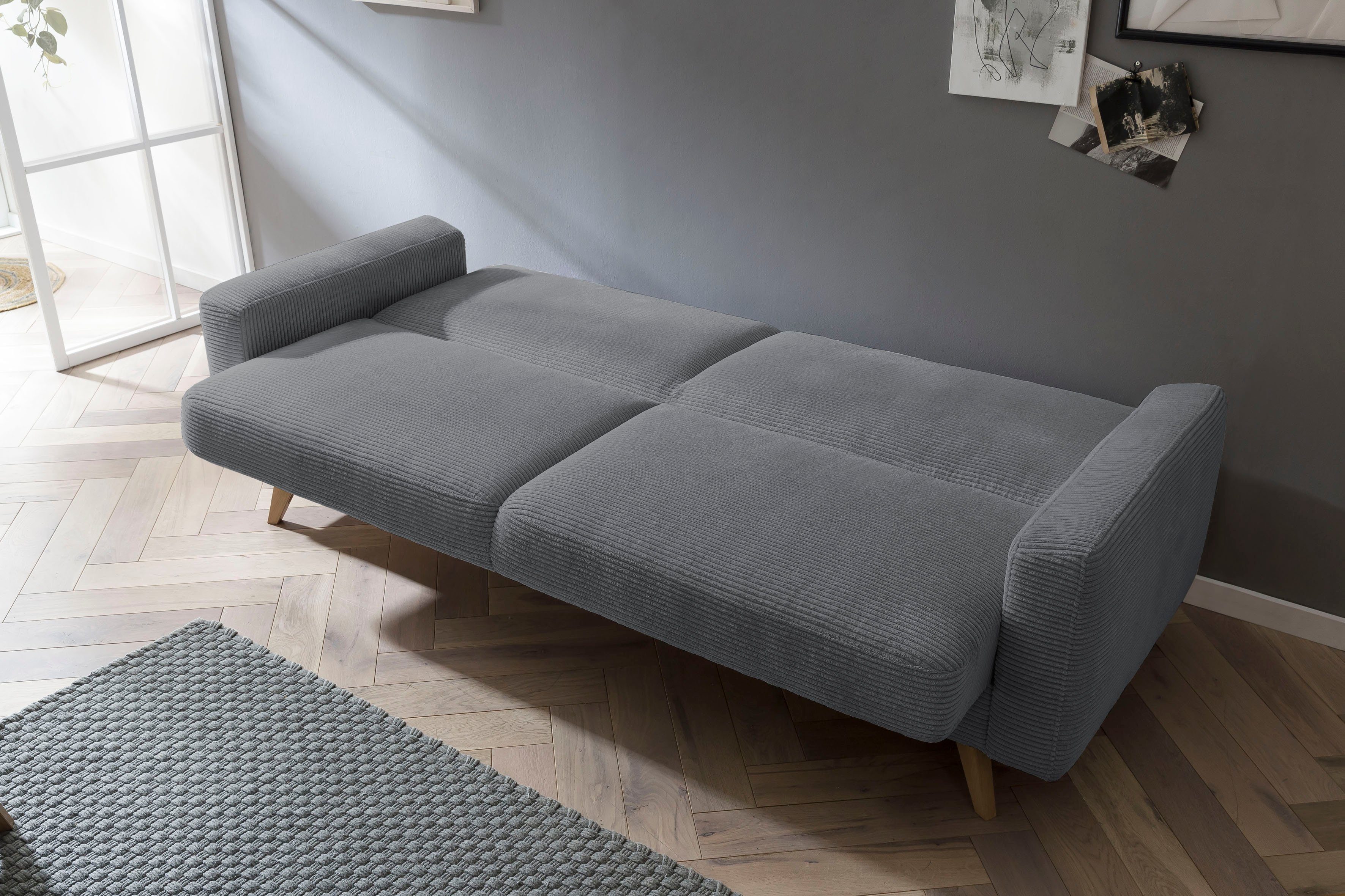 exxpo - sofa fashion 3-zitsbank Samso, elegant en comfortabel, actuele cord bekleding, kantelbank