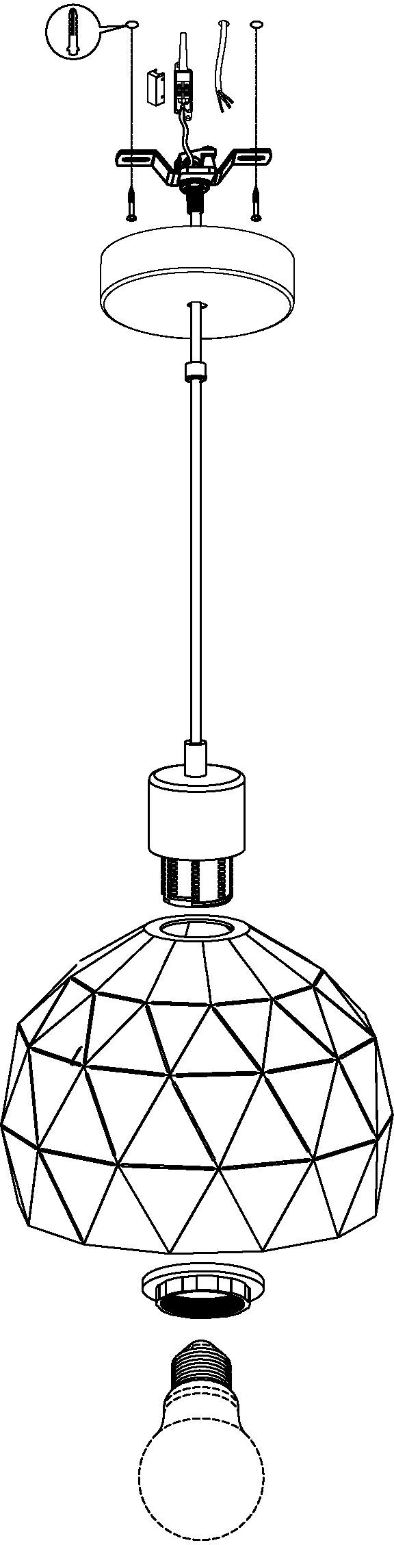 EGLO Hanglamp ROCCAFORTE Hanglamp, dimbaar, kleurwisseling (1 stuk)