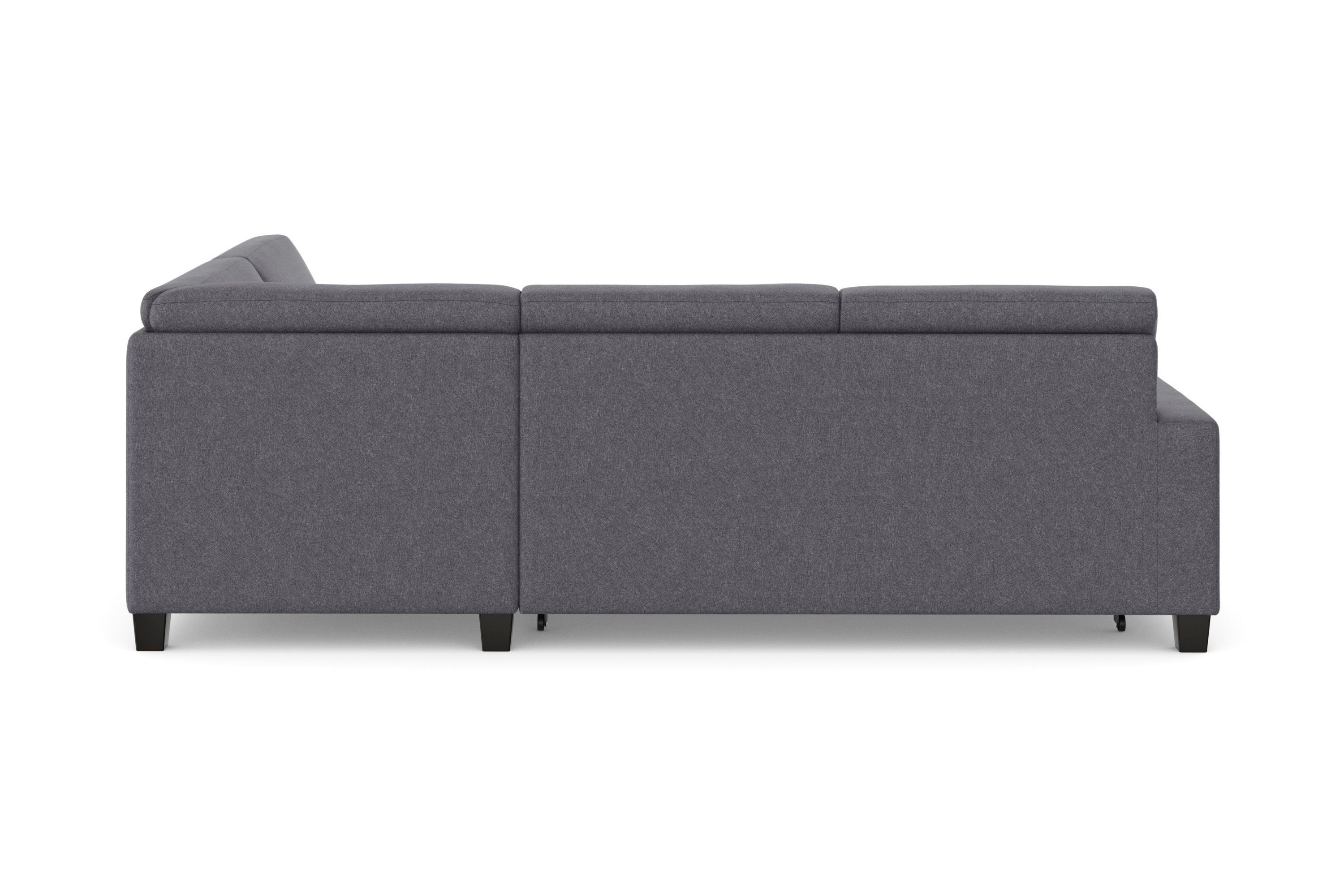 DOMO collection Hoekbank Florentina tijdloos en elegant, zitnaden als designelement, L-vorm keuze met slaapfunctie, met contrastnaad, comfortabele zithoogte 47 cm
