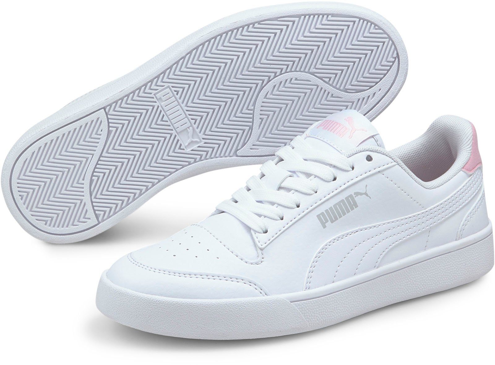 PUMA Shuffle Jr Unisex Sneakers White- White-Pink Lady